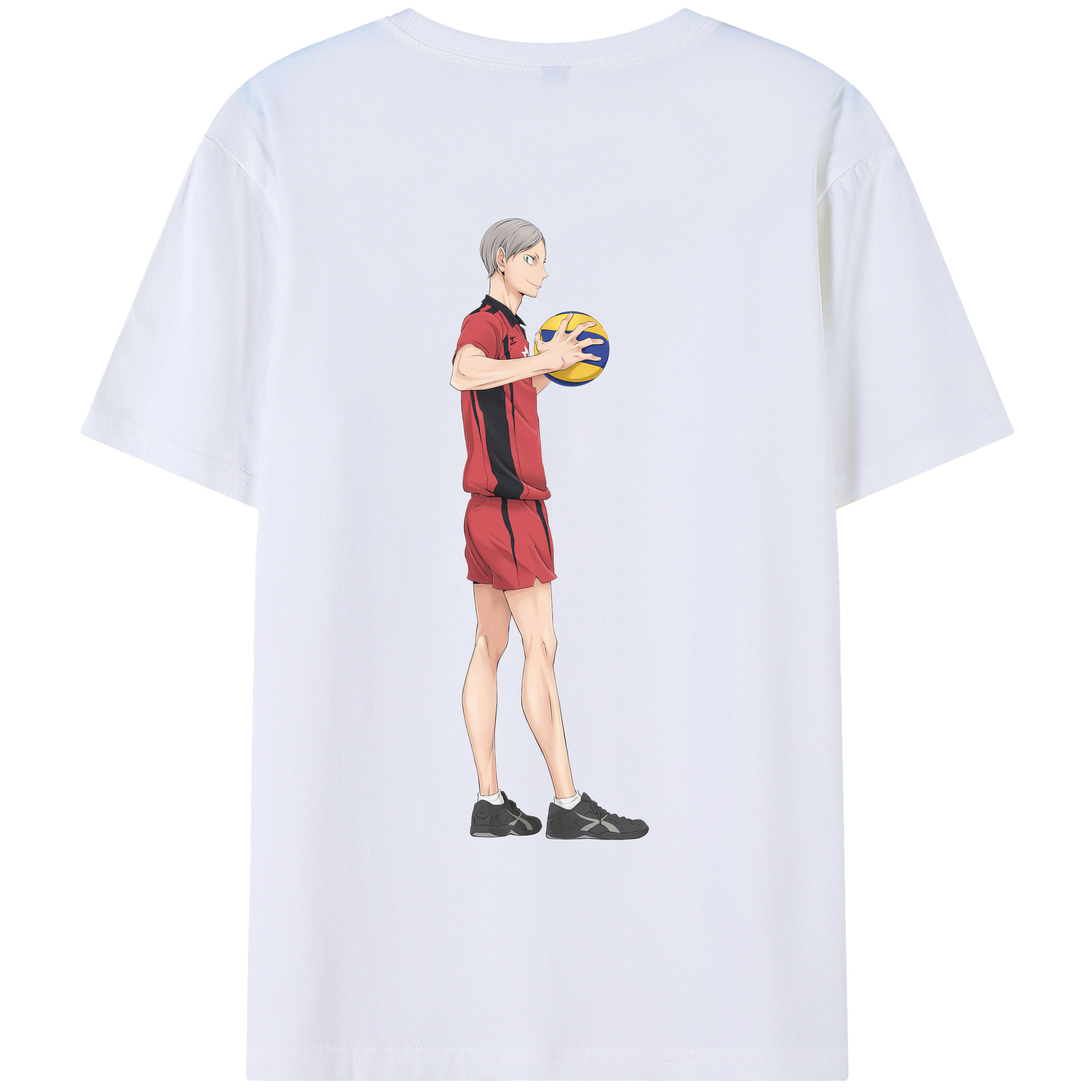 （画像用） ハイキュー!! Haikyu!! 綿100％ メンズ半袖Tシャツ（バックプリント） 通気性