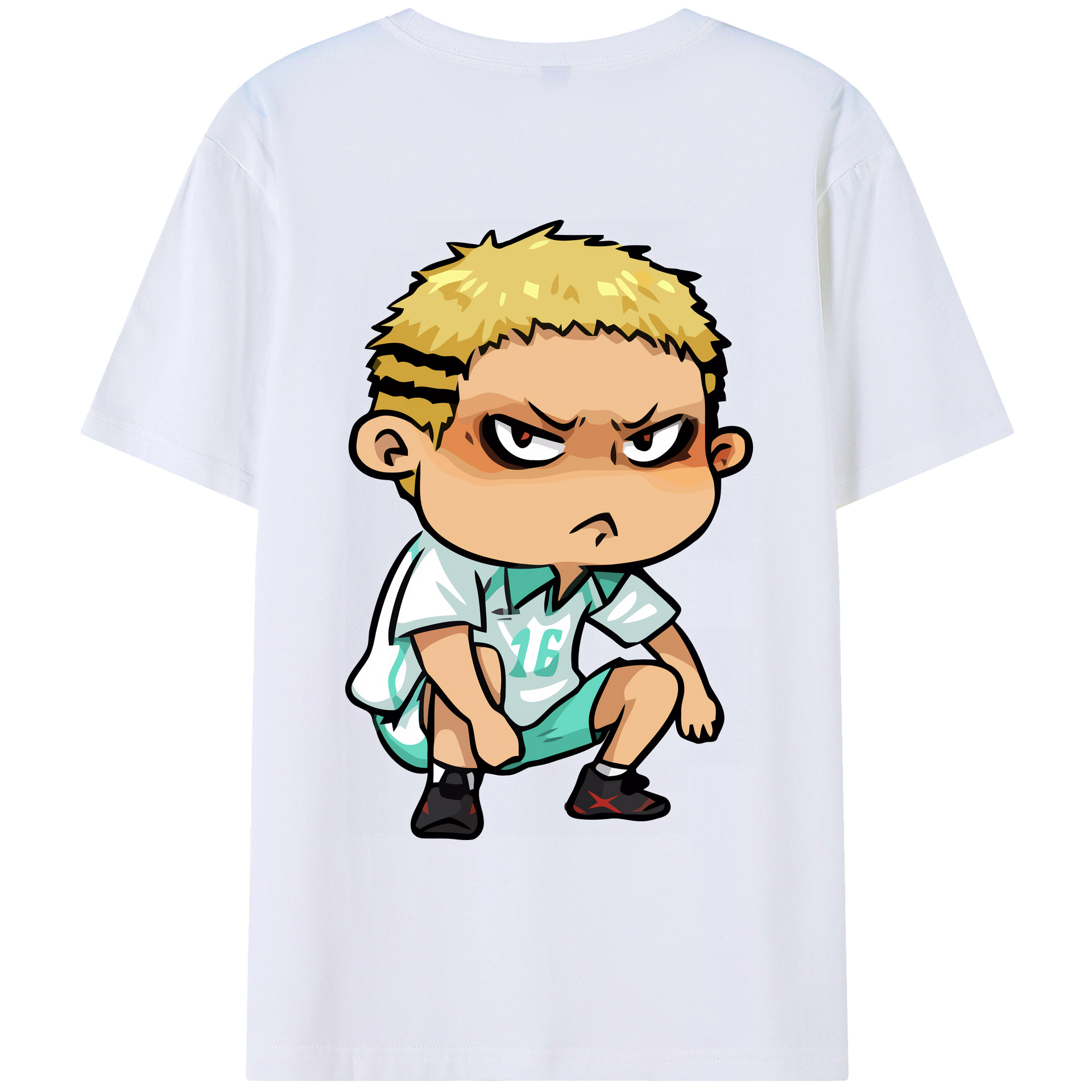 （画像用） ハイキュー!! Haikyu!! 綿100％ メンズ半袖Tシャツ（バックプリント） 通気性
