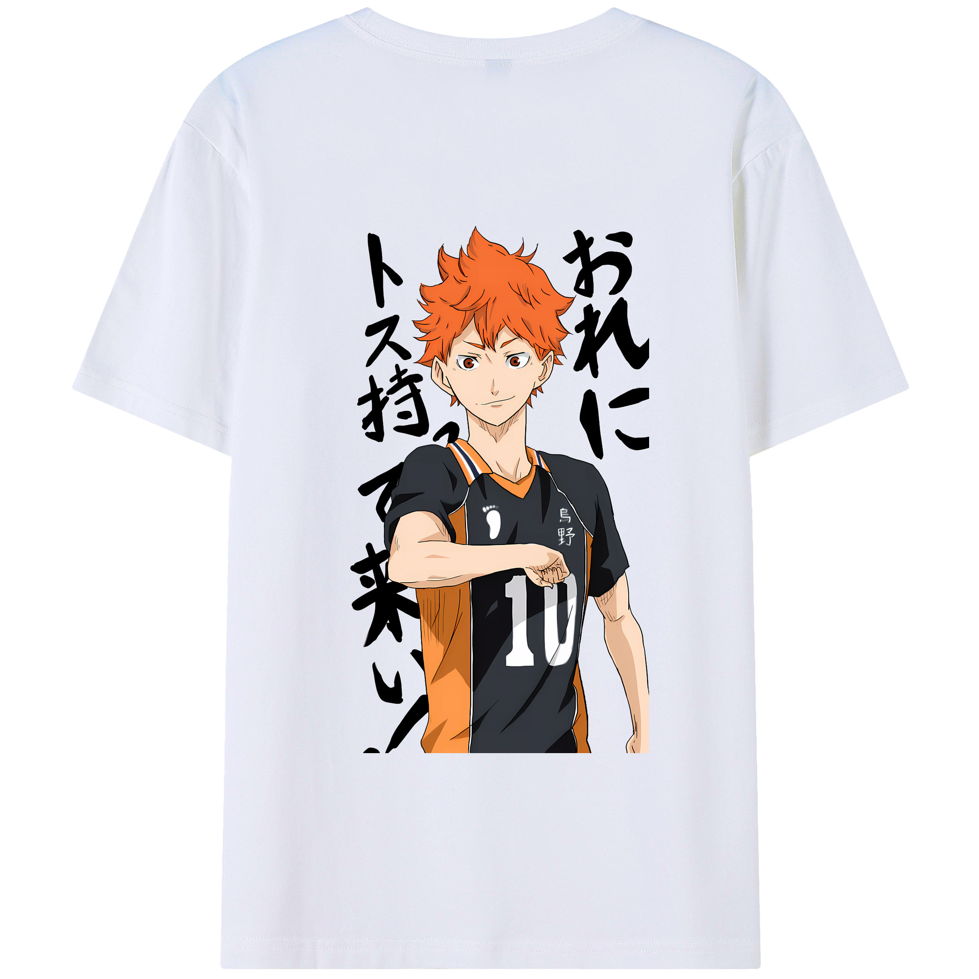 （画像用） ハイキュー!! Haikyu!! 綿100％ メンズ半袖Tシャツ（バックプリント） 通気性
