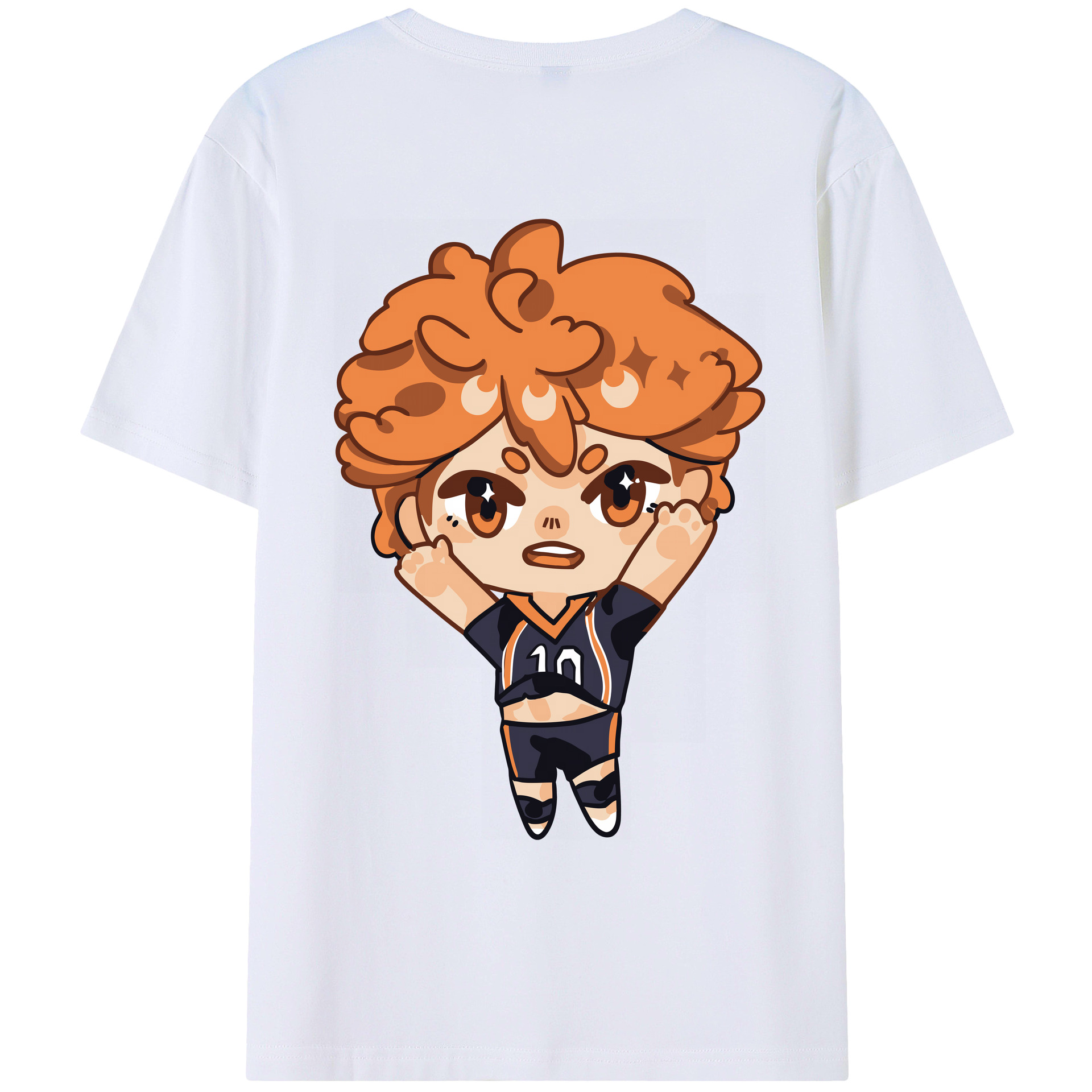 （画像用） ハイキュー!! Haikyu!! 綿100％ メンズ半袖Tシャツ（バックプリント） 通気性