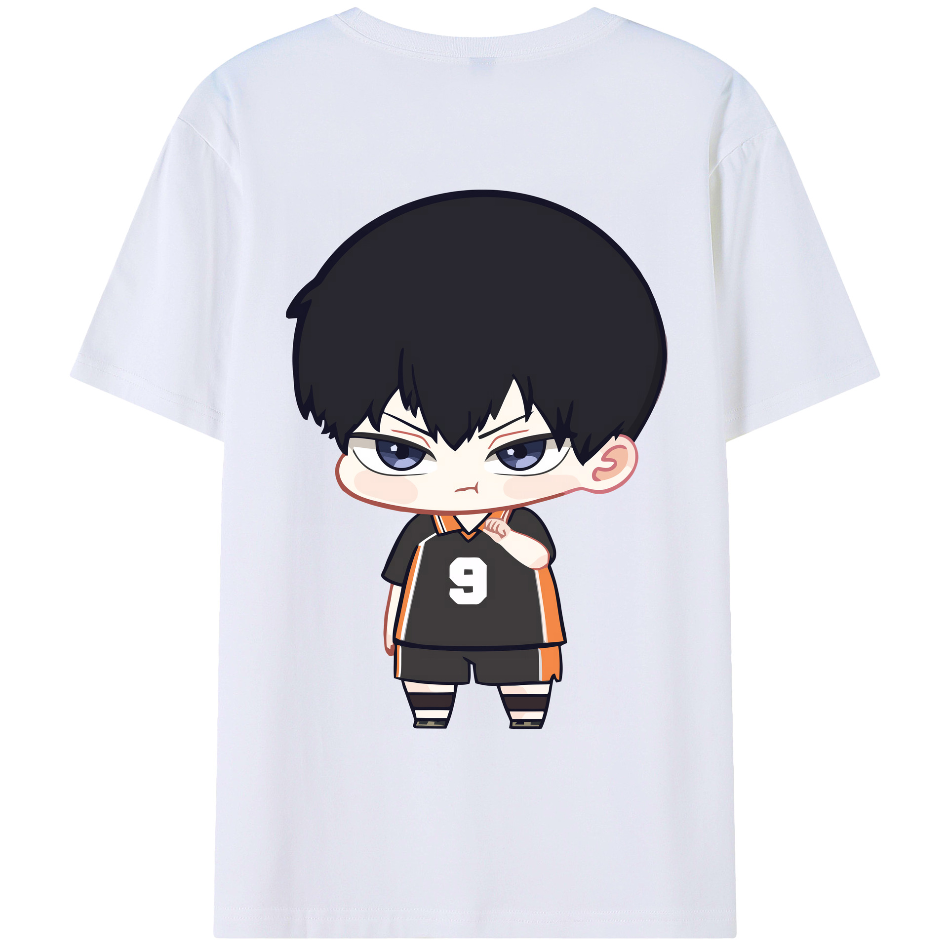 （画像用） ハイキュー!! Haikyu!! 綿100％ メンズ半袖Tシャツ（バックプリント） 通気性