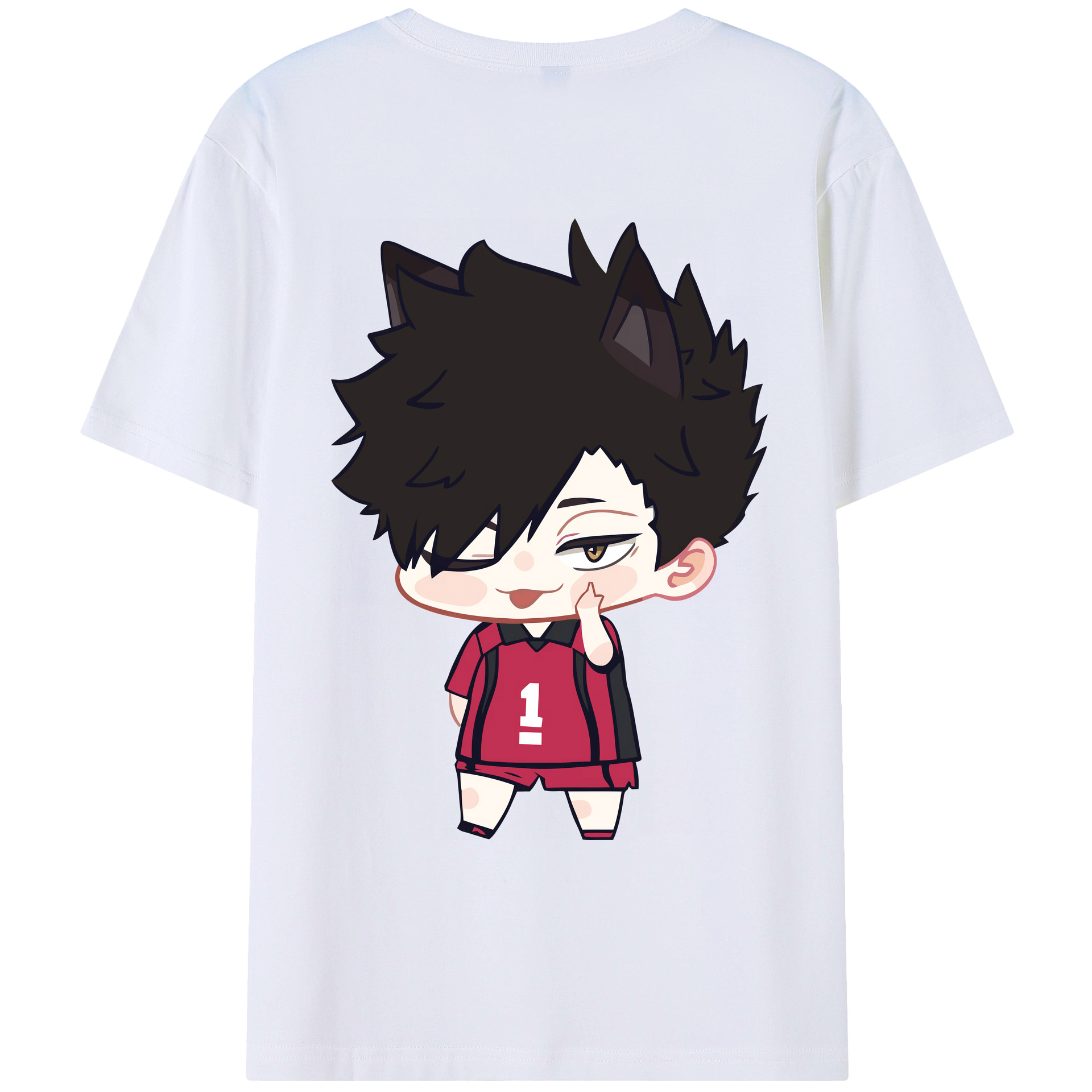 （画像用） ハイキュー!! Haikyu!! 綿100％ メンズ半袖Tシャツ（バックプリント） 通気性
