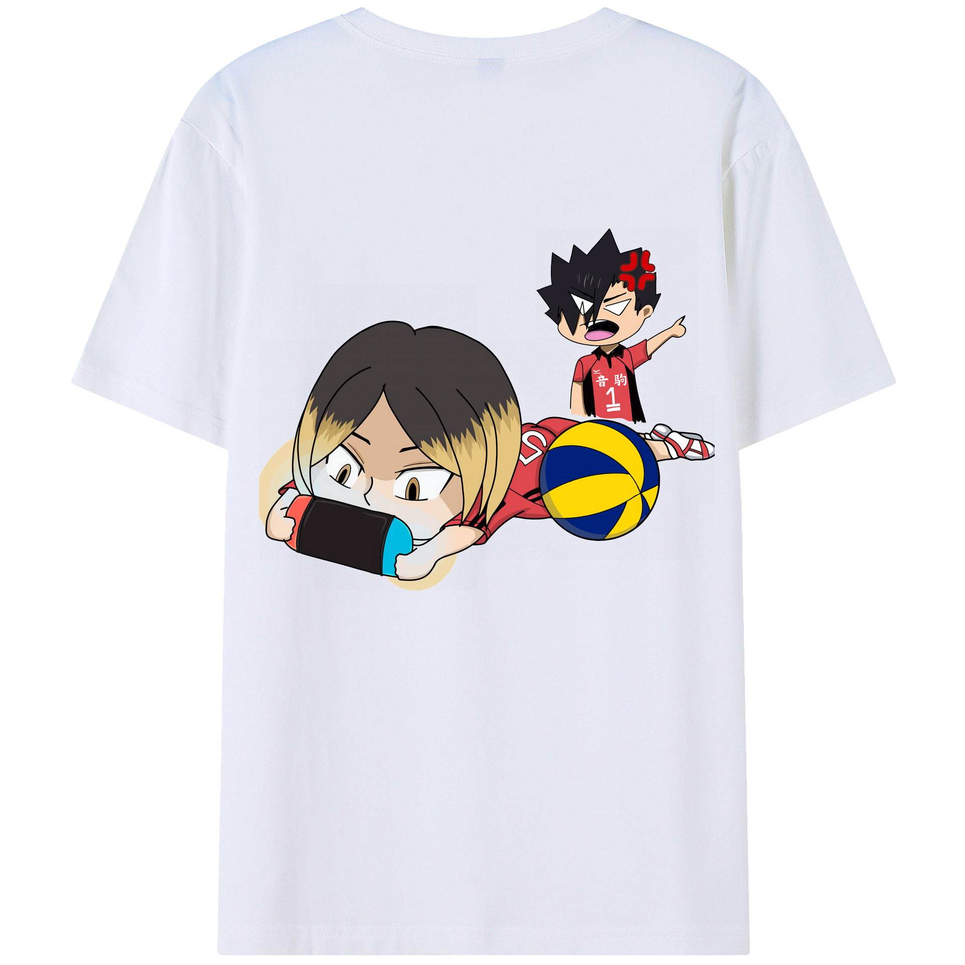 （画像用） ハイキュー!! Haikyu!! 綿100％ メンズ半袖Tシャツ（バックプリント） 通気性