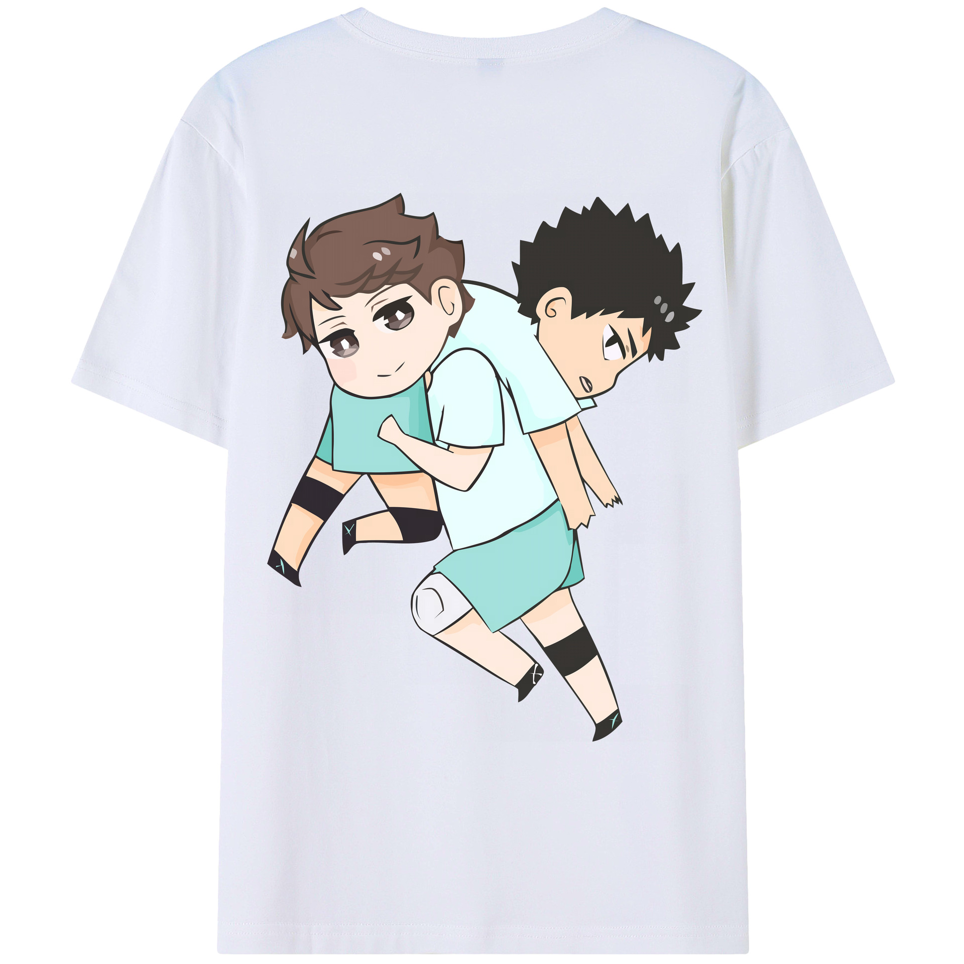 （画像用） ハイキュー!! Haikyu!! 綿100％ メンズ半袖Tシャツ（バックプリント） 通気性