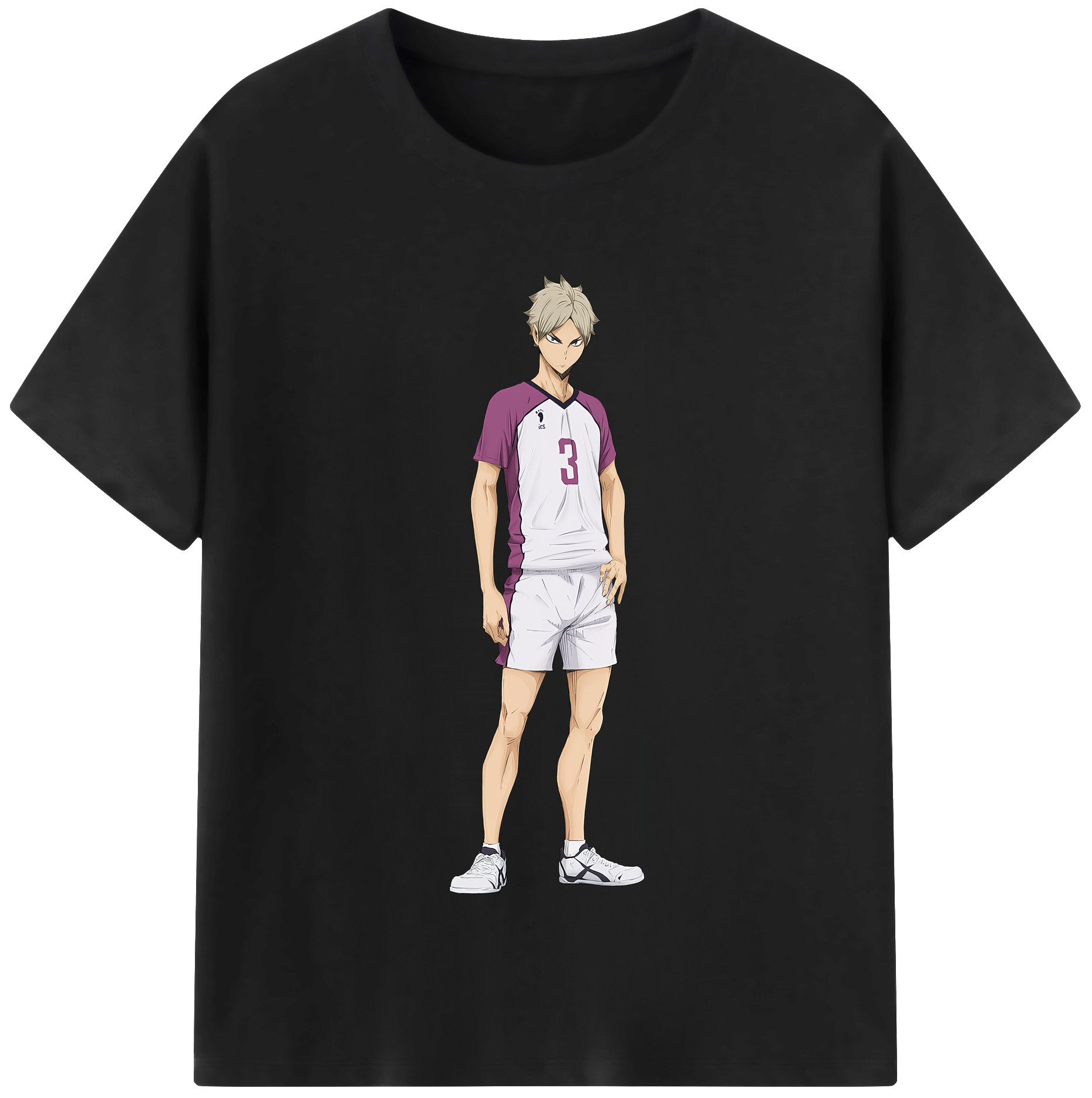 （画像用） ハイキュー!! Haikyu!! レディースカジュアルプリントTシャツ（綿100％）