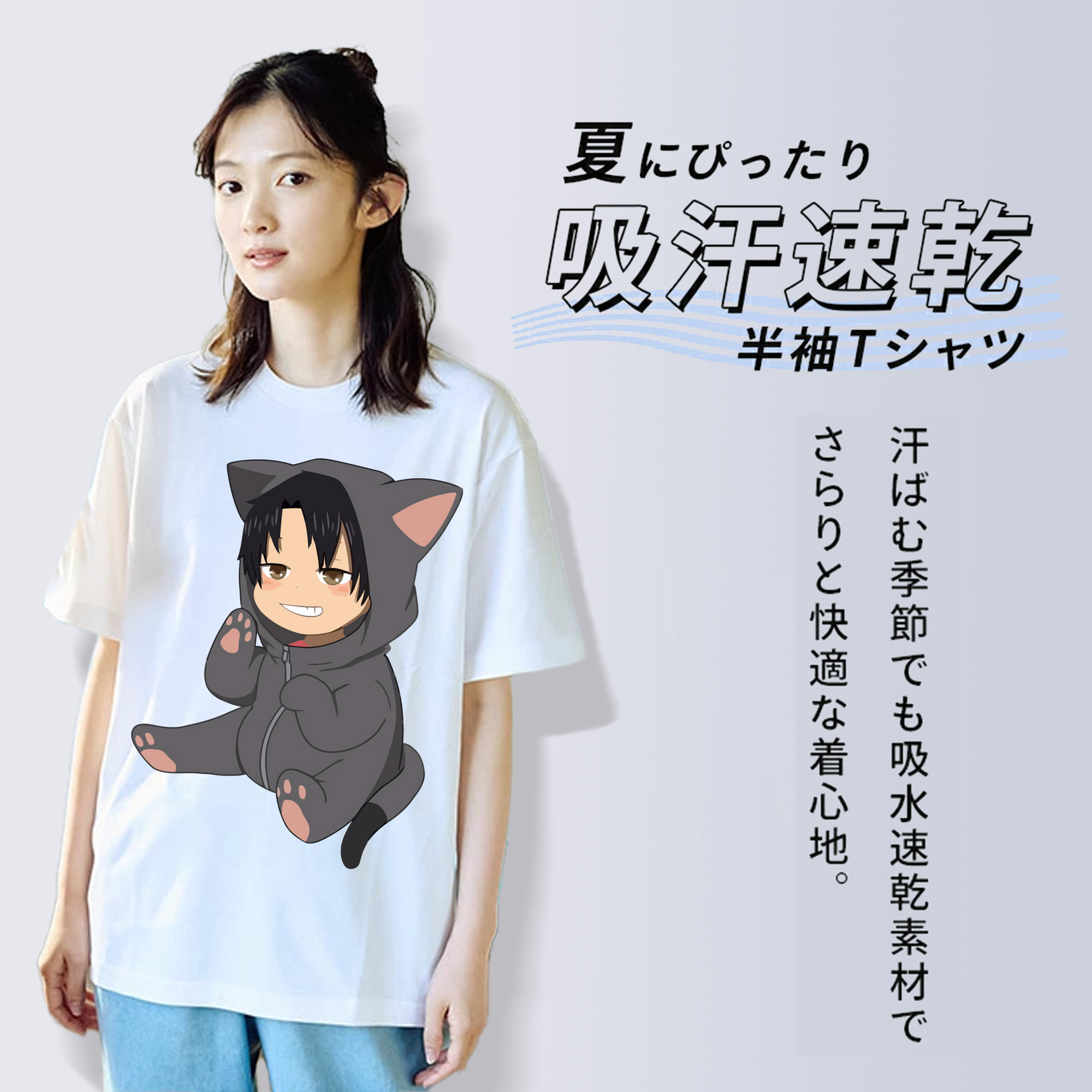 ハイキュー!! Haikyu!! レディースカジュアルプリントTシャツ（綿100％）