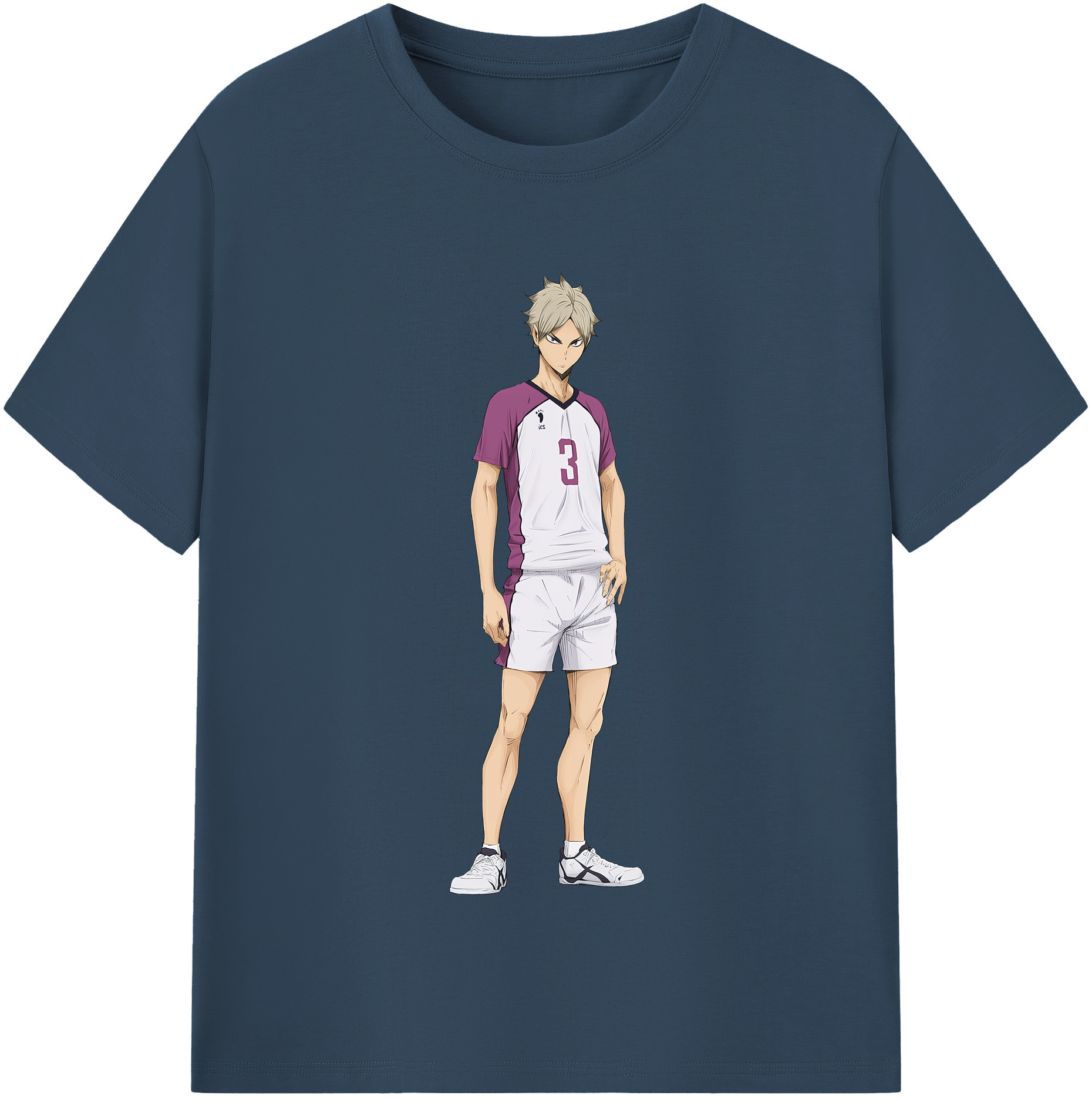 （画像用） ハイキュー!! Haikyu!! レディースカジュアルプリントTシャツ（綿100％）
