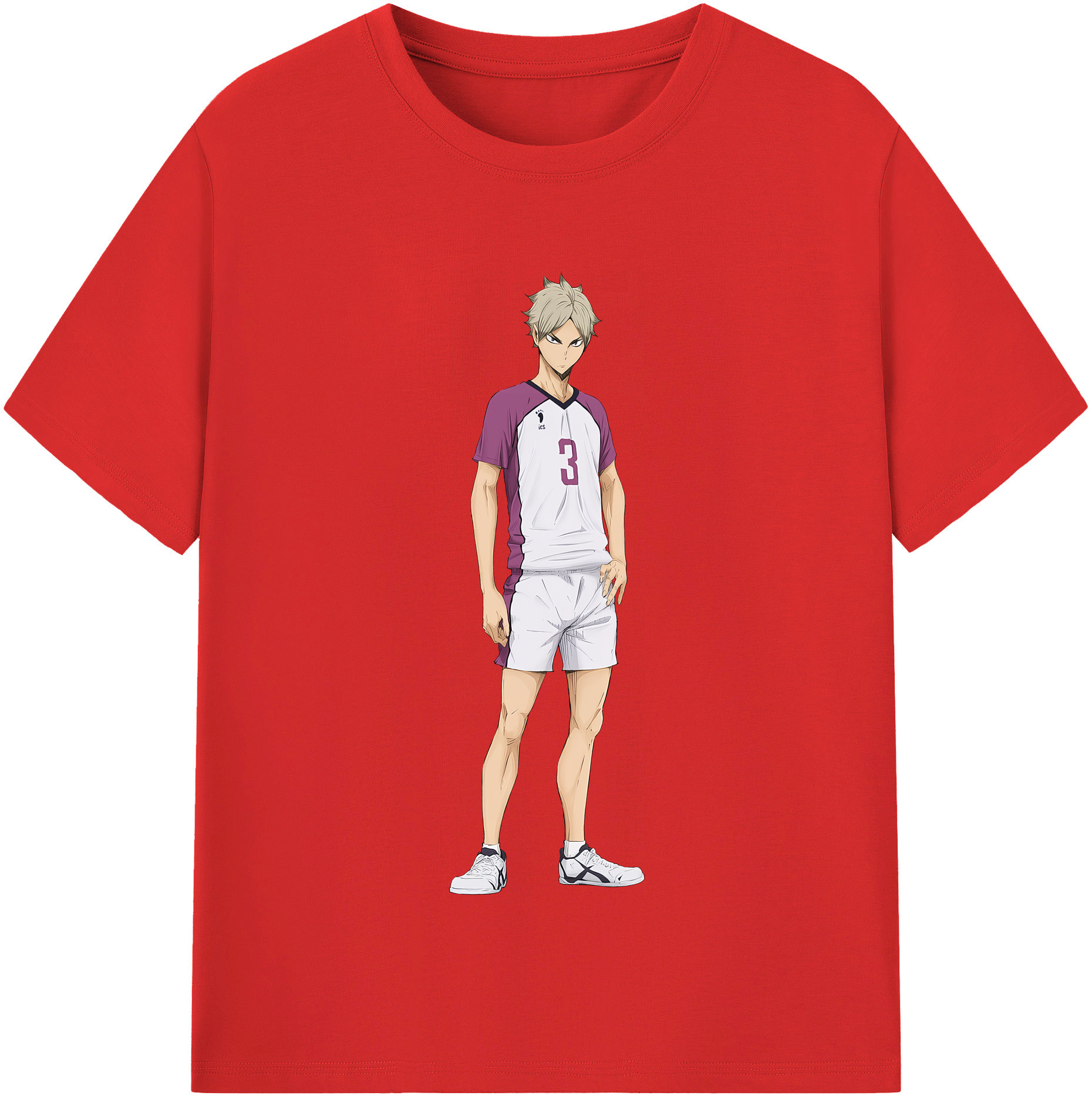 （画像用） ハイキュー!! Haikyu!! レディースカジュアルプリントTシャツ（綿100％）