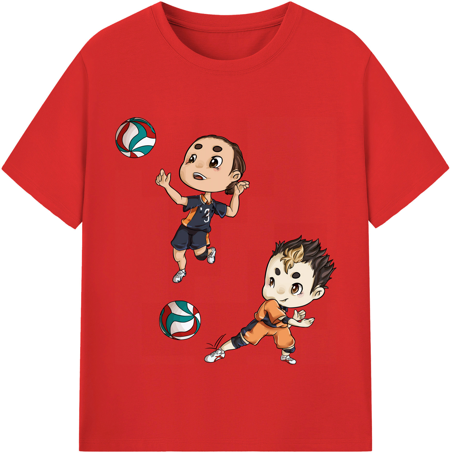 （画像用） ハイキュー!! Haikyu!! レディースカジュアルプリントTシャツ（綿100％）