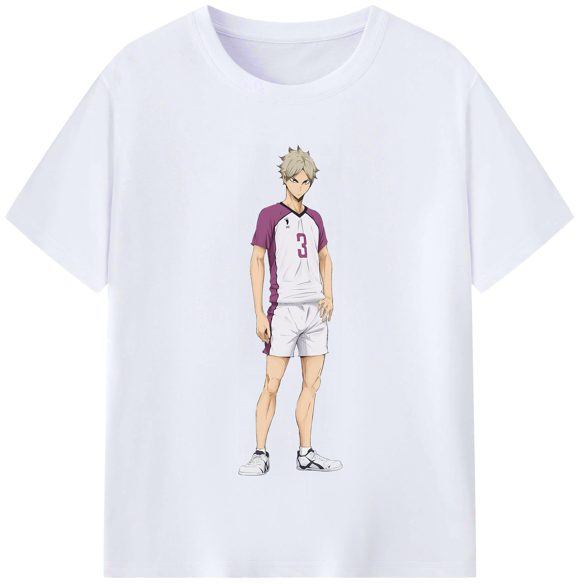 （画像用） ハイキュー!! Haikyu!! レディースカジュアルプリントTシャツ（綿100％）