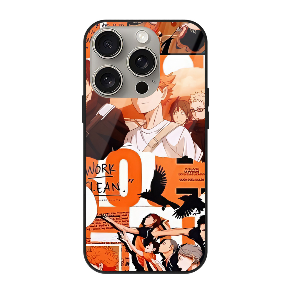 （画像用） ハイキュー!! Haikyu!! 【iPhone15Pro対応】スマホケース 耐衝撃＆黄変防止 背面ガラス