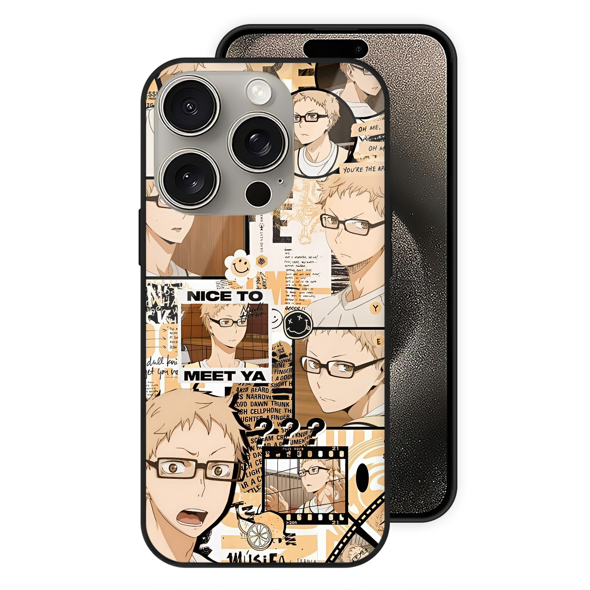 （画像用） ハイキュー!! Haikyu!! 【iPhone15Pro対応】スマホケース 耐衝撃＆黄変防止 背面ガラス