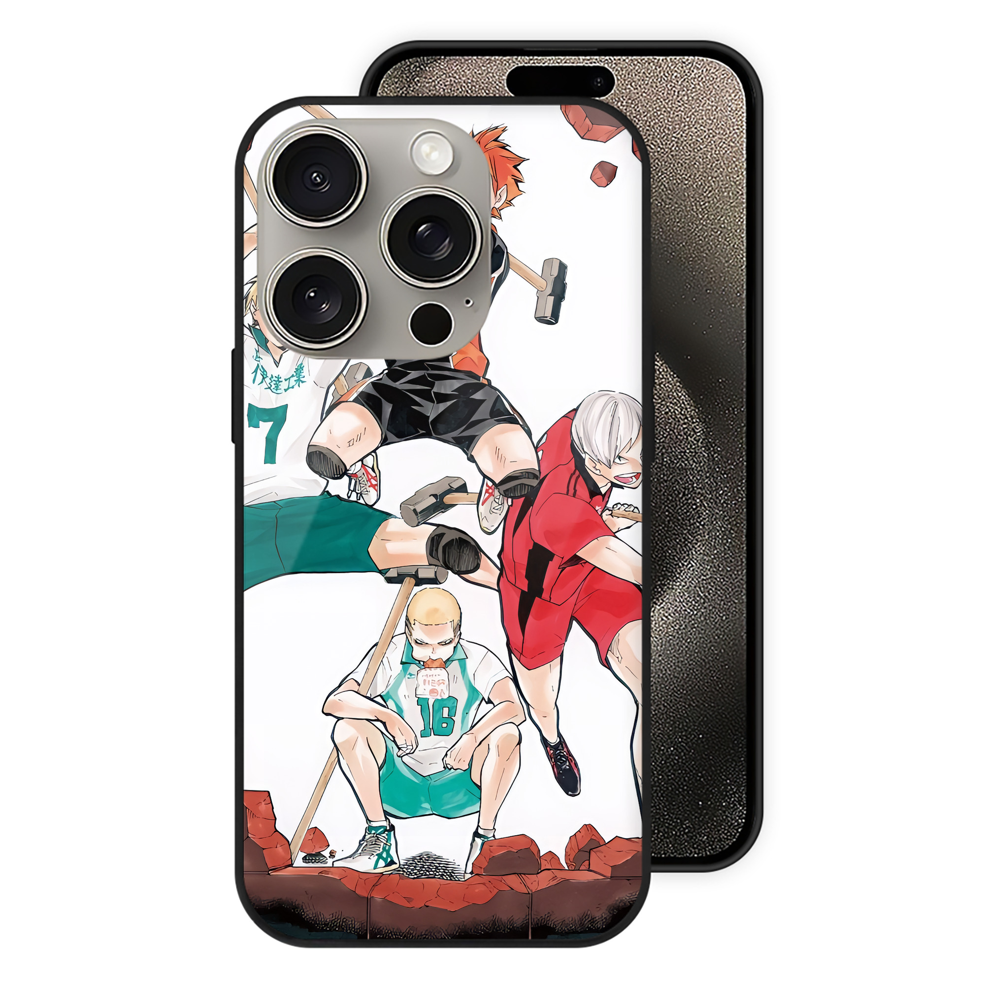 （画像用） ハイキュー!! Haikyu!! 【iPhone15Pro対応】スマホケース 耐衝撃＆黄変防止 背面ガラス