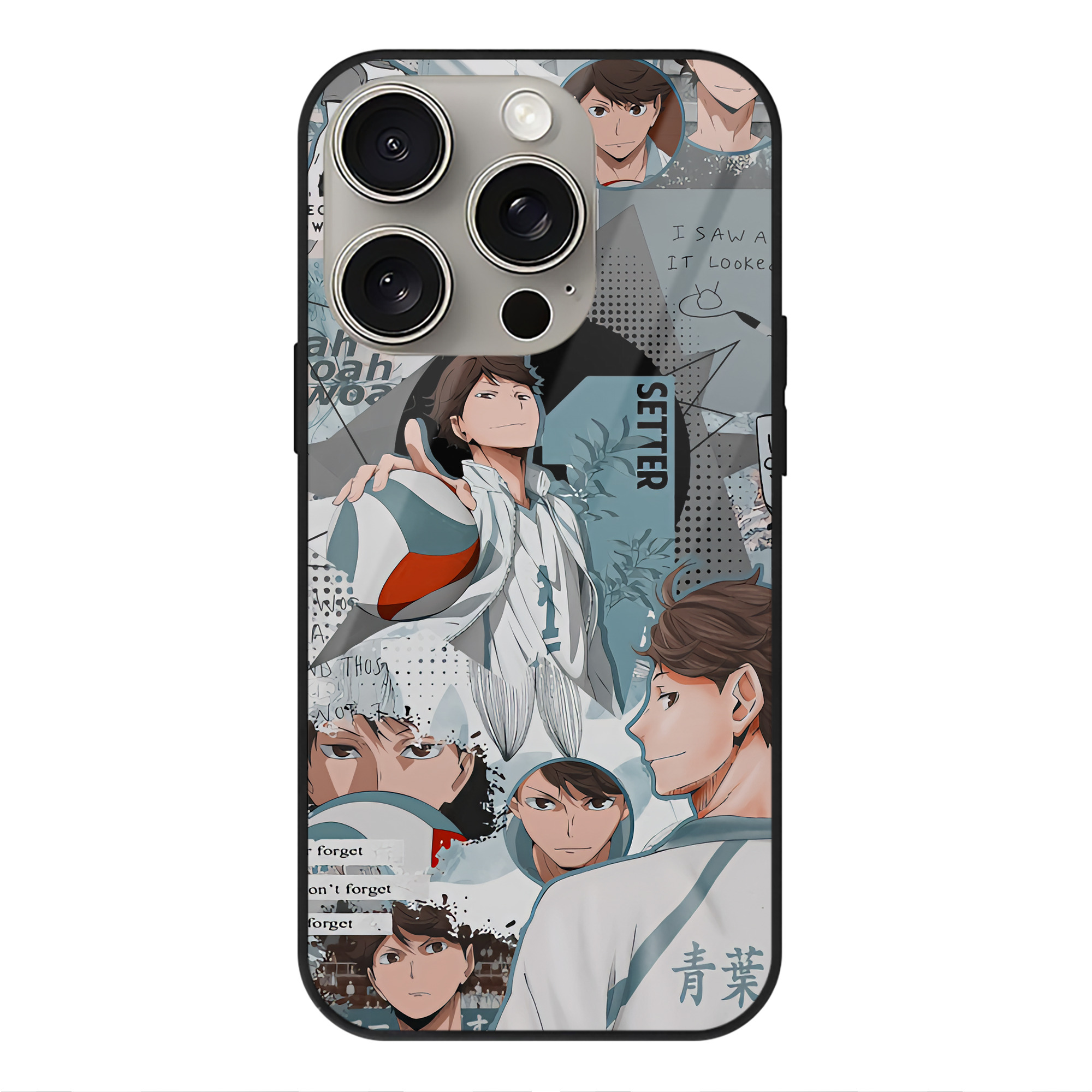 （画像用） ハイキュー!! Haikyu!! 【iPhone15Pro対応】スマホケース 耐衝撃＆黄変防止 背面ガラス
