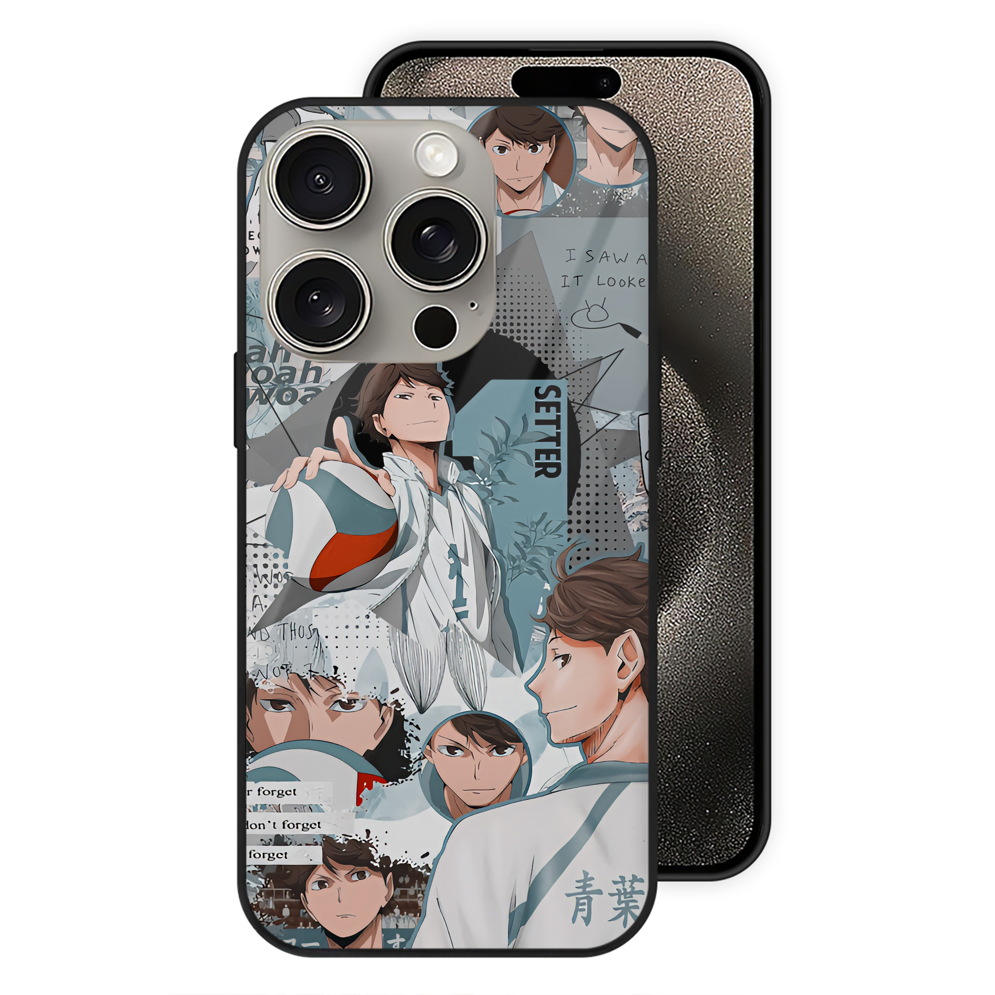 （画像用） ハイキュー!! Haikyu!! 【iPhone15Pro対応】スマホケース 耐衝撃＆黄変防止 背面ガラス