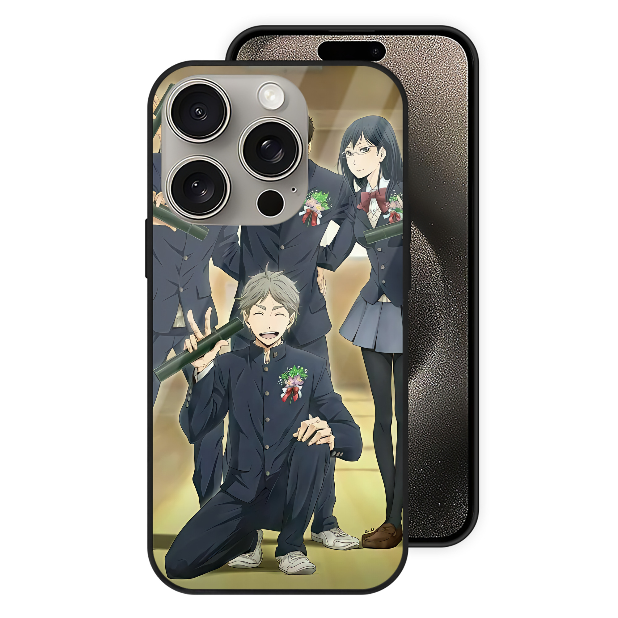 （画像用） ハイキュー!! Haikyu!! 【iPhone15Pro対応】スマホケース 耐衝撃＆黄変防止 背面ガラス
