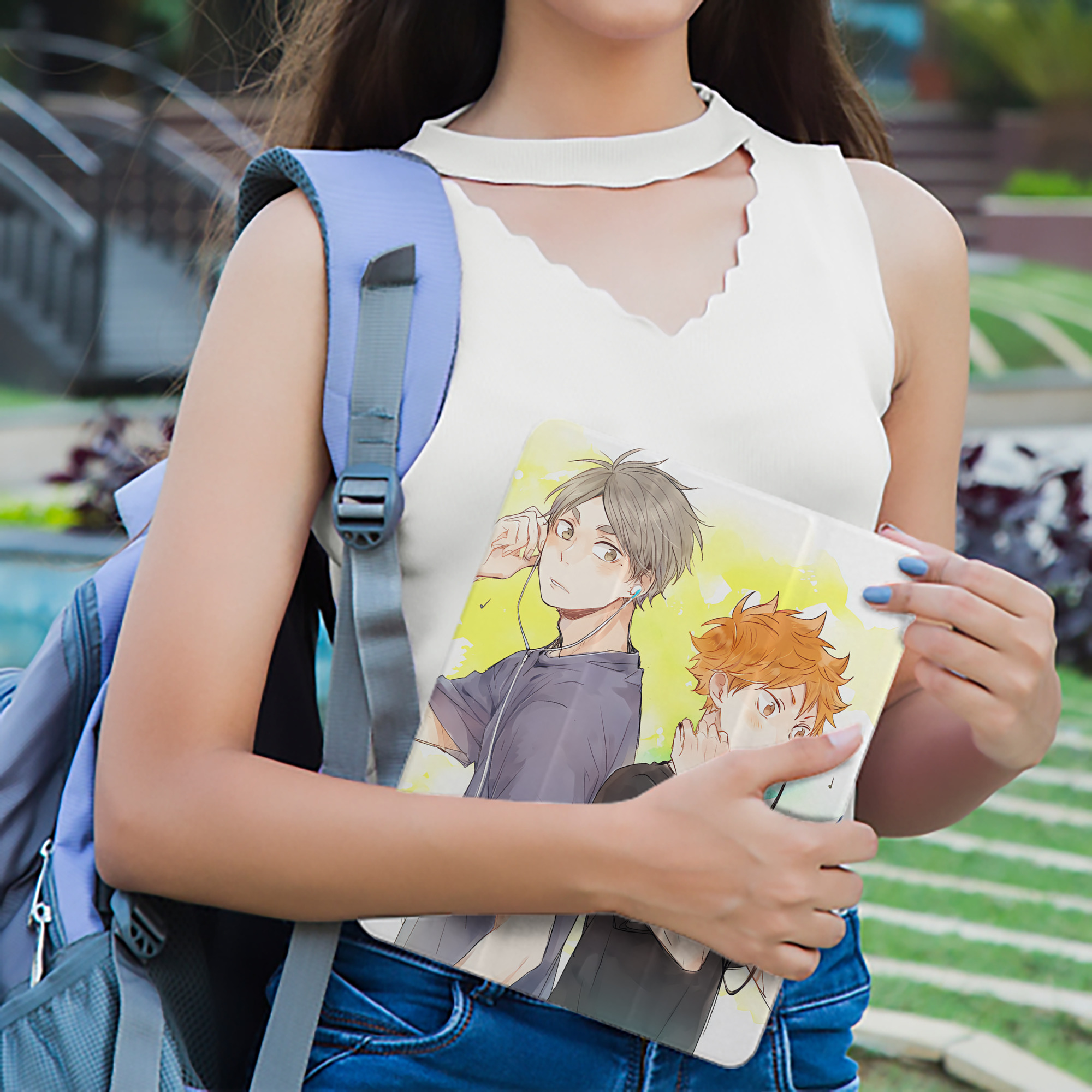 ハイキュー!! Haikyu!! IPad ケース ペン収納付き 三つ折りスタンド PUレザー×シリコン 対応機種9.5/10.5/10.9インチ