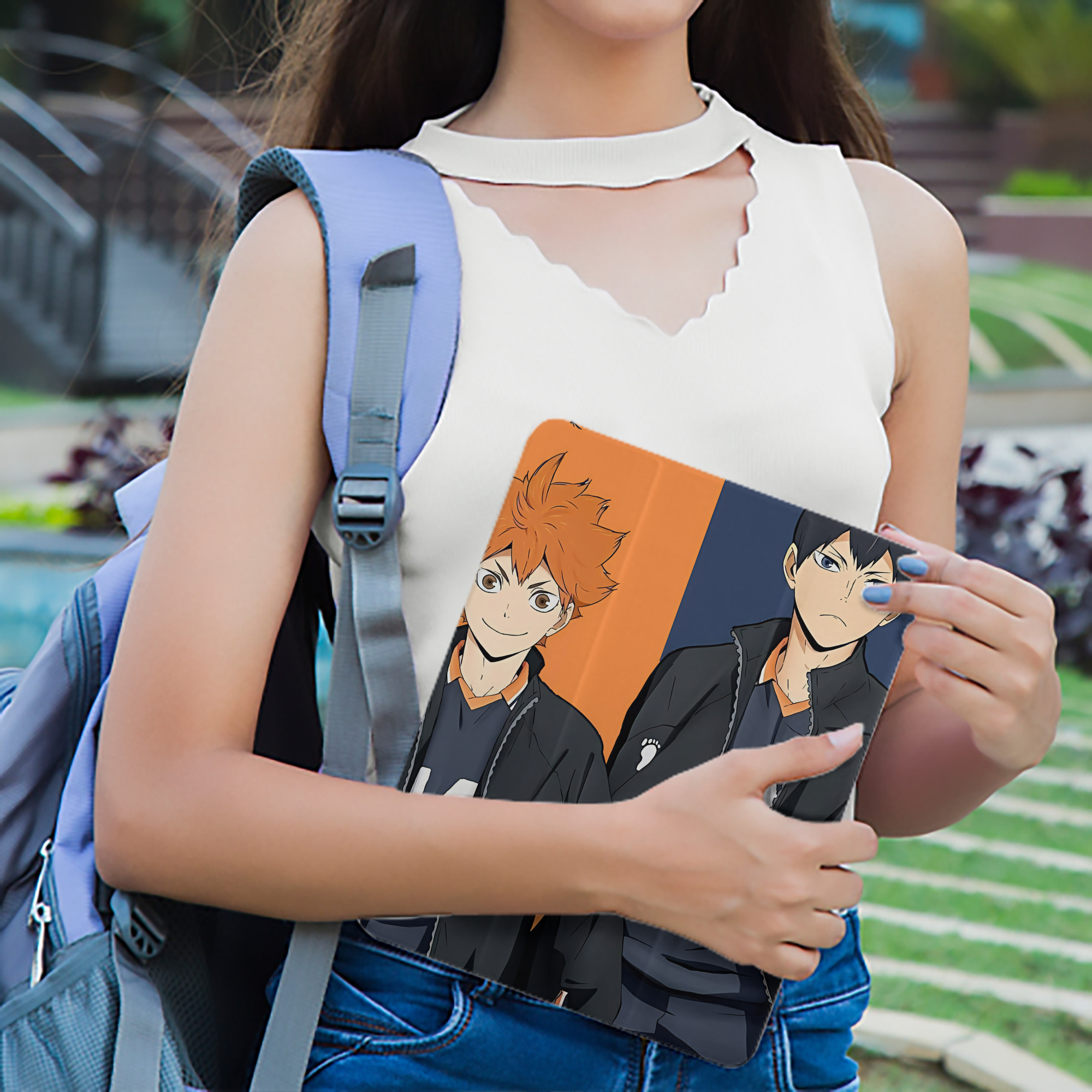 ハイキュー!! Haikyu!! IPad ケース ペン収納付き 三つ折りスタンド PUレザー×シリコン 対応機種9.5/10.5/10.9インチ