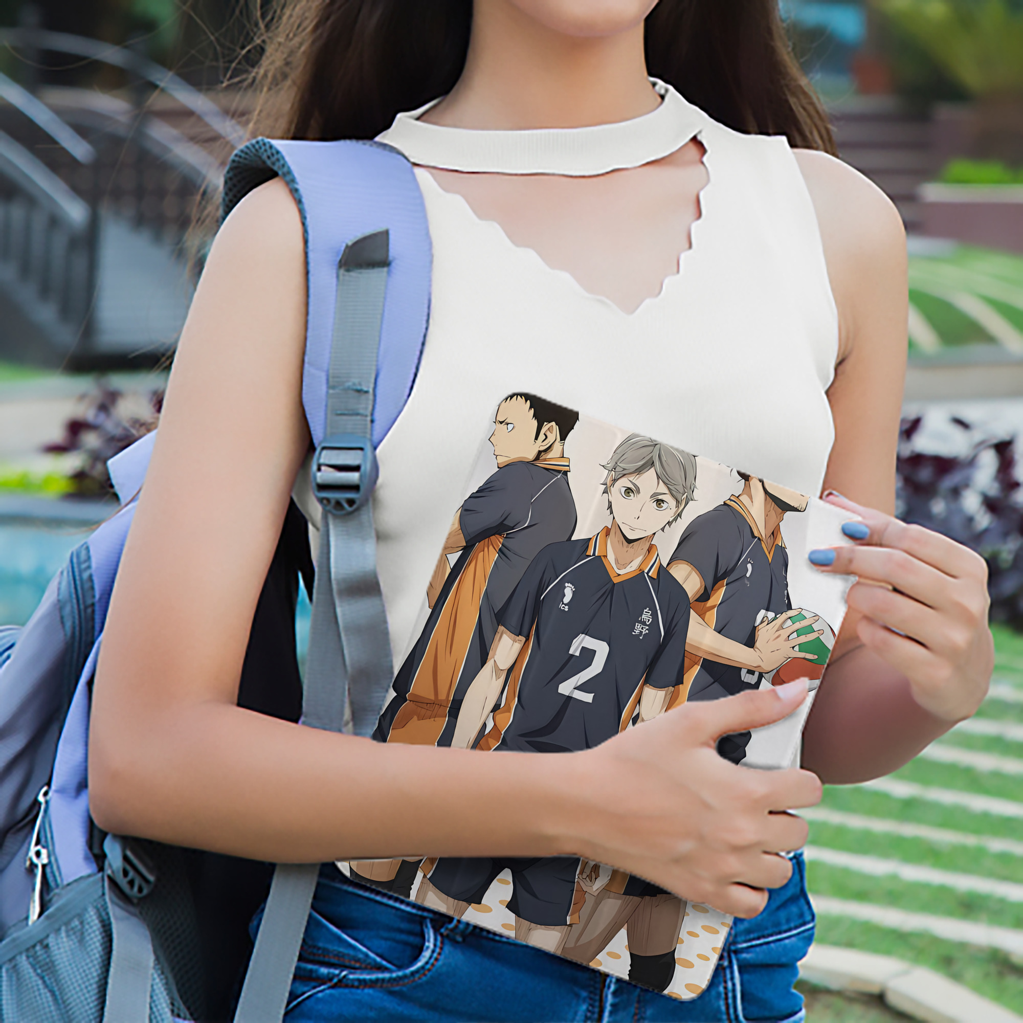 ハイキュー!! Haikyu!! IPad ケース ペン収納付き 三つ折りスタンド PUレザー×シリコン 対応機種9.5/10.5/10.9インチ