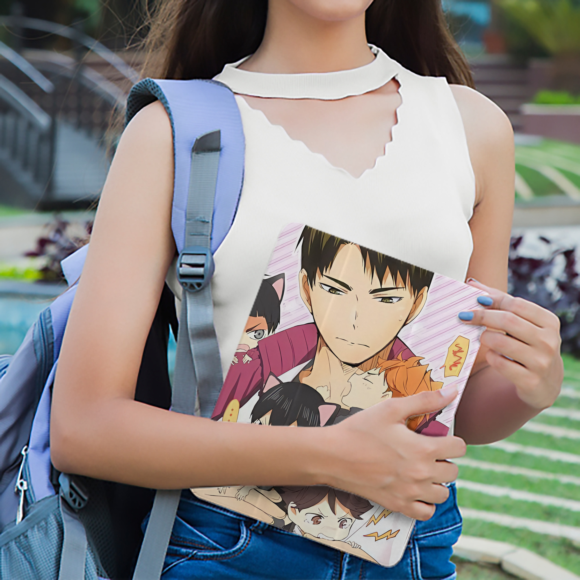 ハイキュー!! Haikyu!! IPad ケース ペン収納付き 三つ折りスタンド PUレザー×シリコン 対応機種9.5/10.5/10.9インチ