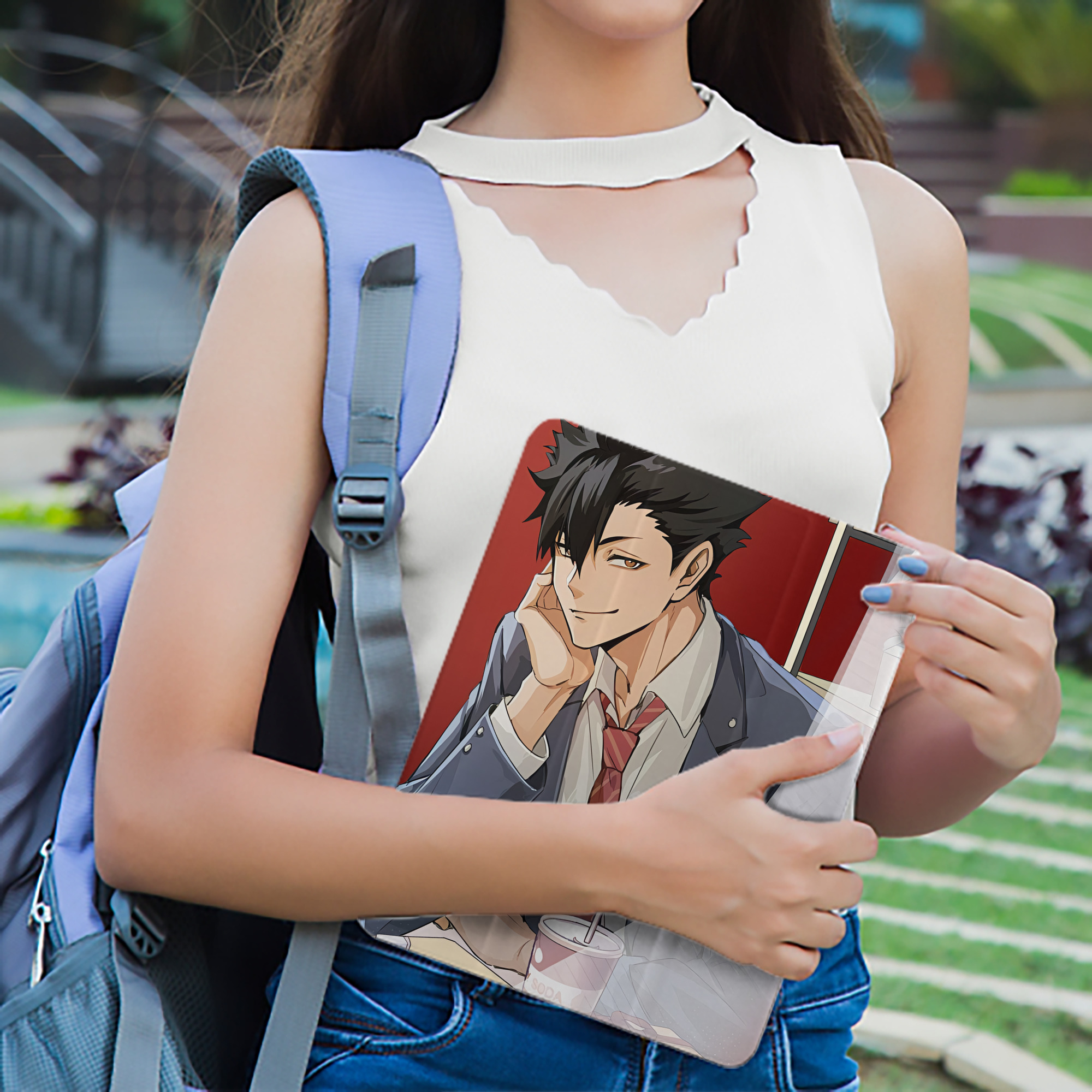 ハイキュー!! Haikyu!! IPad ケース ペン収納付き 三つ折りスタンド PUレザー×シリコン 対応機種9.5/10.5/10.9インチ