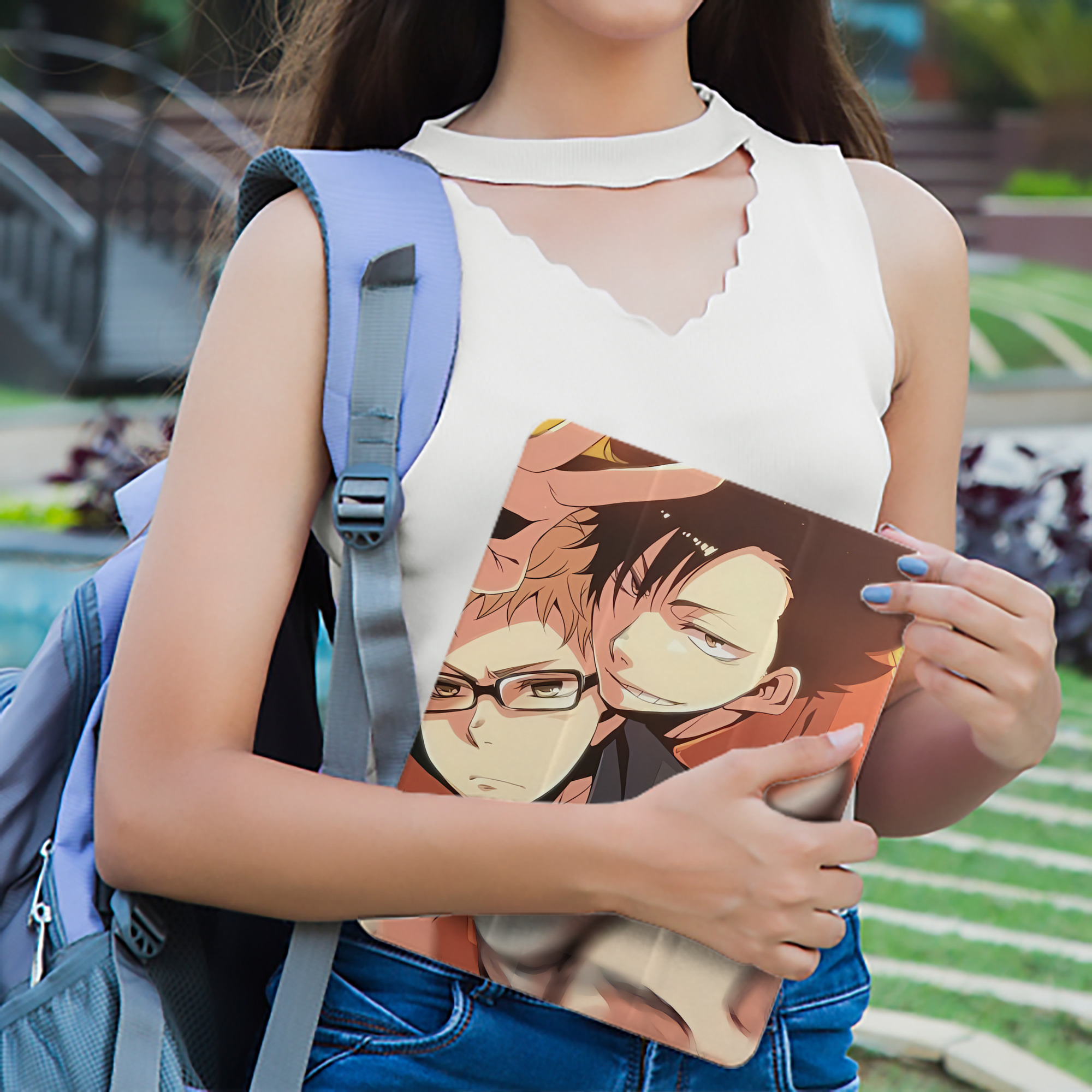 ハイキュー!! Haikyu!! IPad ケース ペン収納付き 三つ折りスタンド PUレザー×シリコン 対応機種9.5/10.5/10.9インチ