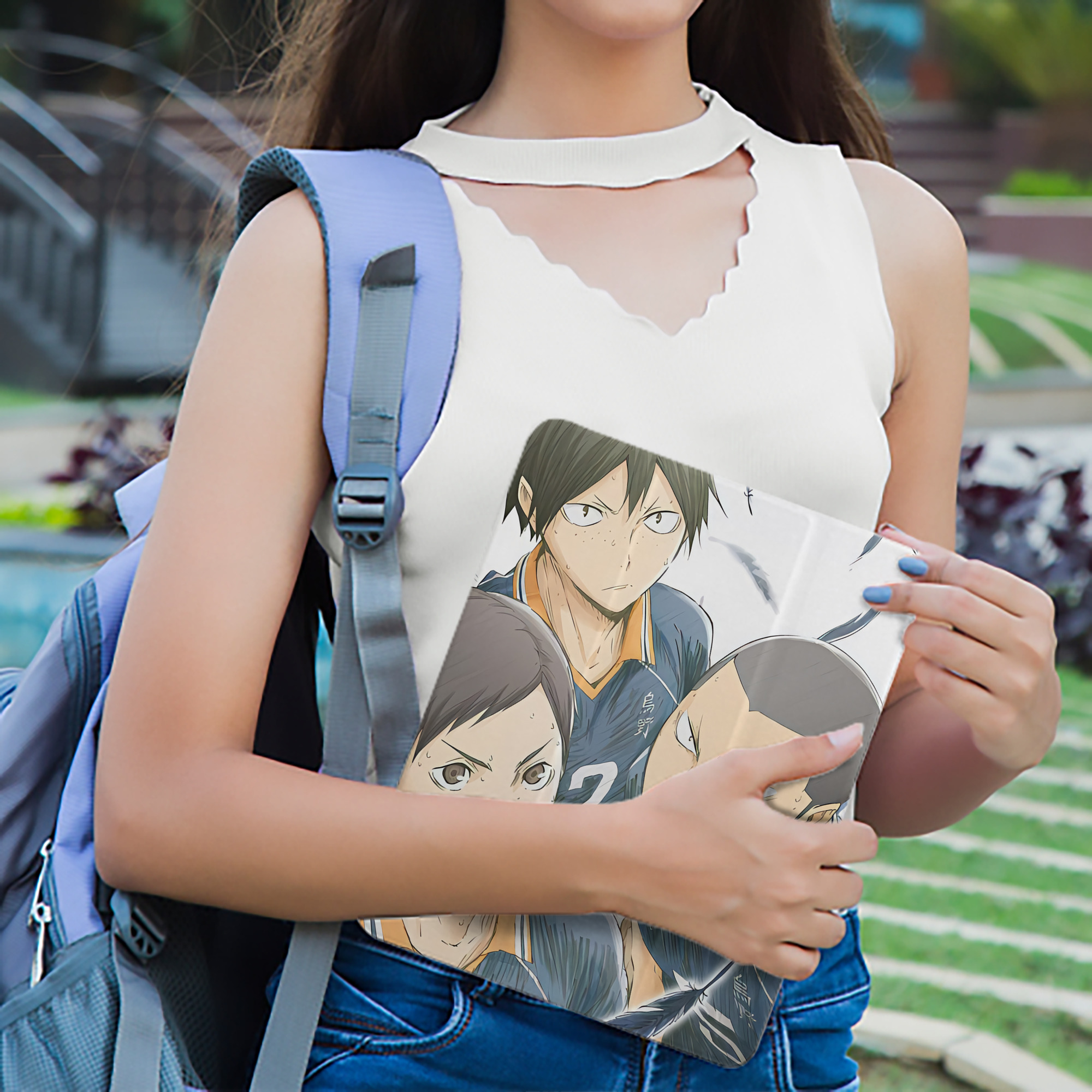 ハイキュー!! Haikyu!! IPad ケース ペン収納付き 三つ折りスタンド PUレザー×シリコン 対応機種9.5/10.5/10.9インチ
