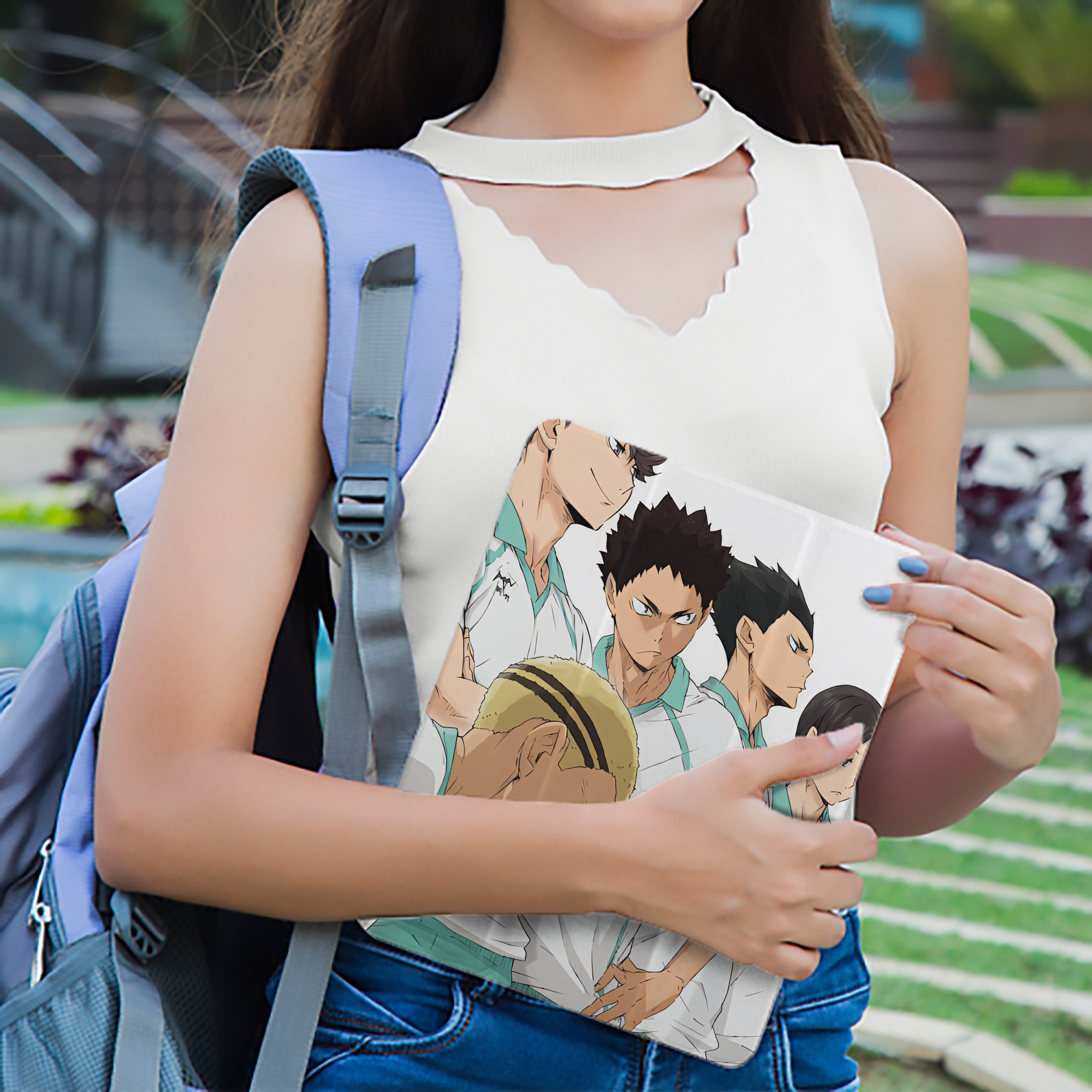 ハイキュー!! Haikyu!! IPad ケース ペン収納付き 三つ折りスタンド PUレザー×シリコン 対応機種9.5/10.5/10.9インチ