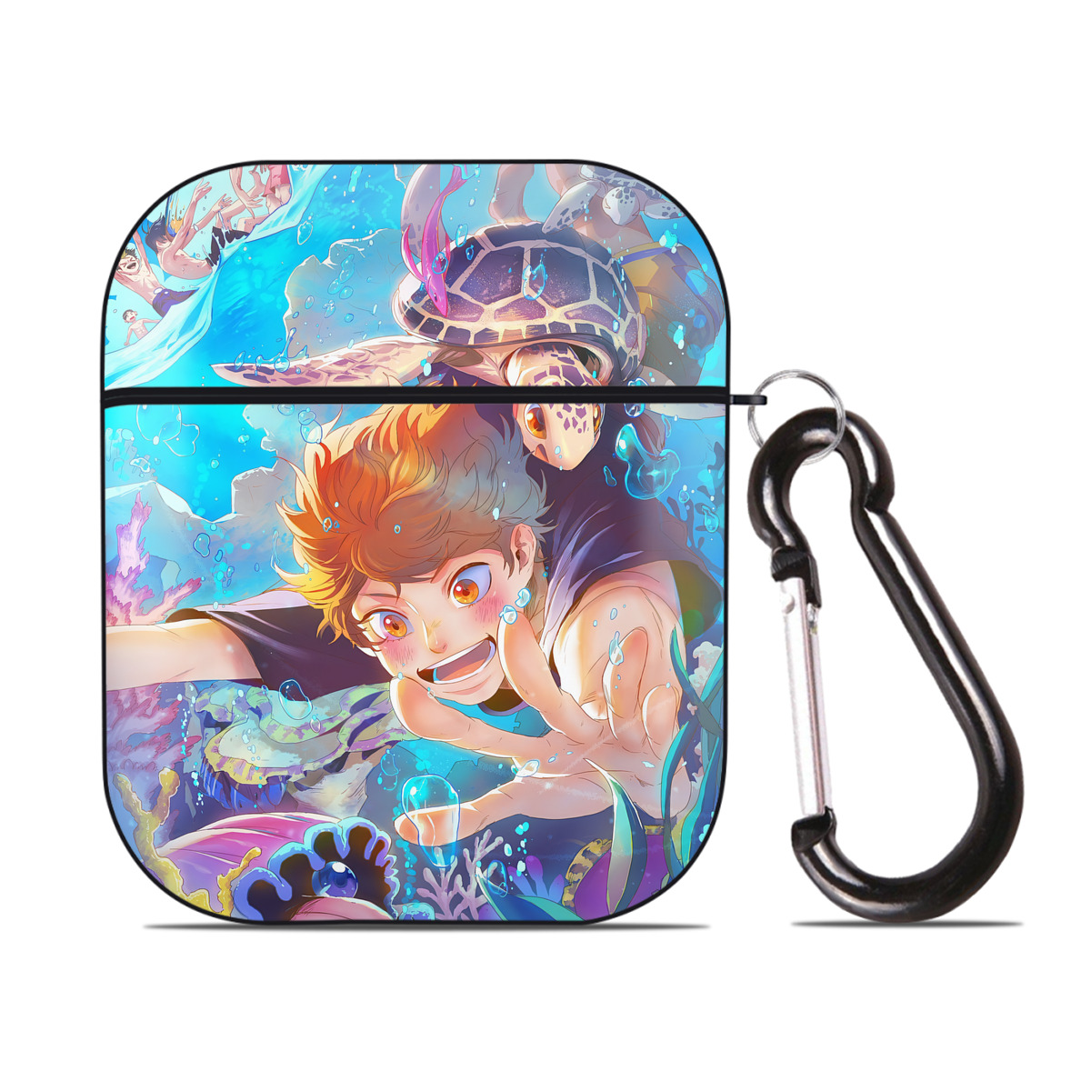 （画像用） ハイキュー!! Haikyu!! AirPods 第2世代保護ケース ハードシェル ブラック 耐衝撃・防指紋・カラビナ付き
