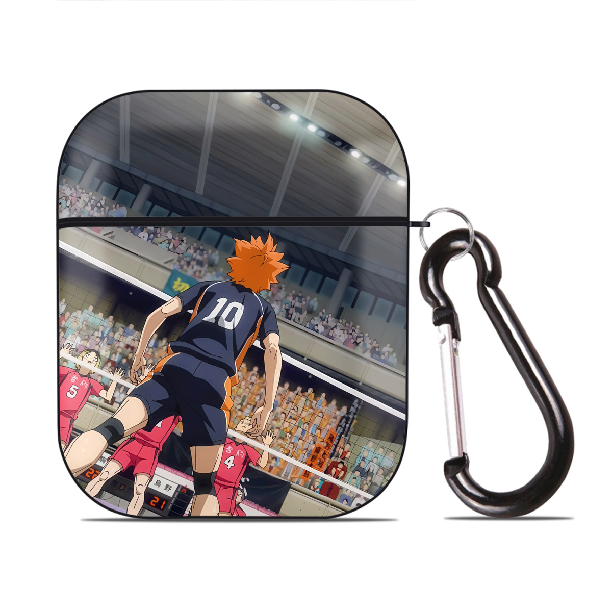 （画像用） ハイキュー!! Haikyu!! AirPods 第2世代保護ケース ハードシェル ブラック 耐衝撃・防指紋・カラビナ付き