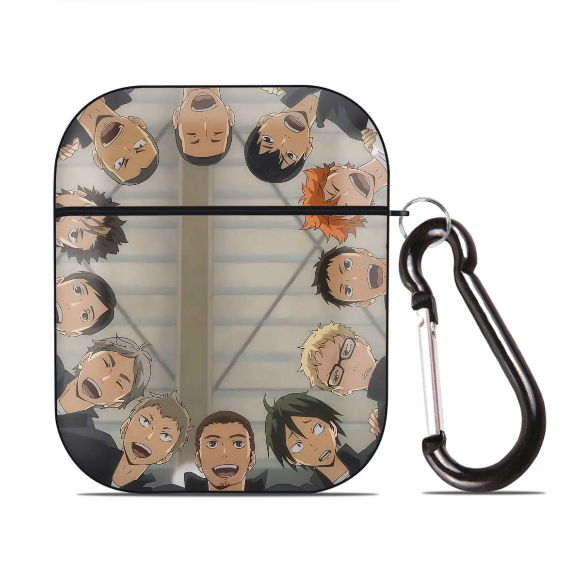 （画像用） ハイキュー!! Haikyu!! AirPods 第2世代保護ケース ハードシェル ブラック 耐衝撃・防指紋・カラビナ付き