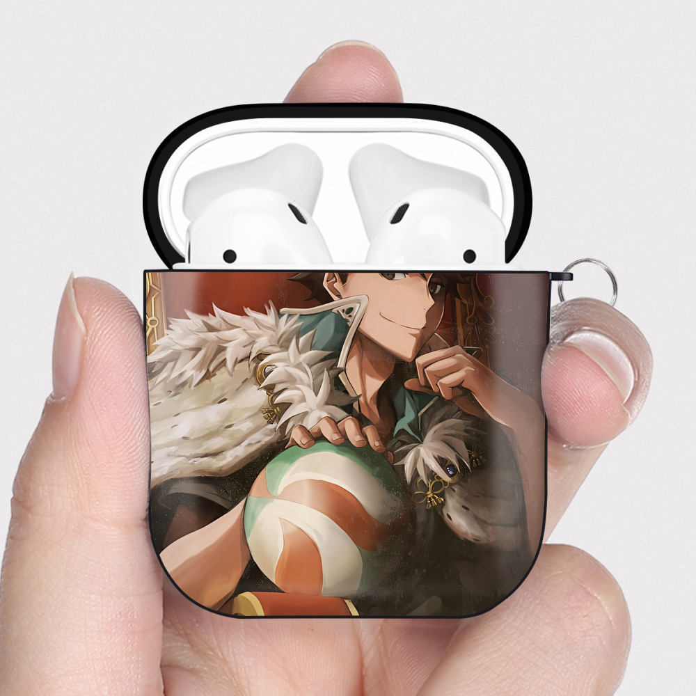（画像用） ハイキュー!! Haikyu!! AirPods 第2世代保護ケース ハードシェル ブラック 耐衝撃・防指紋・カラビナ付き