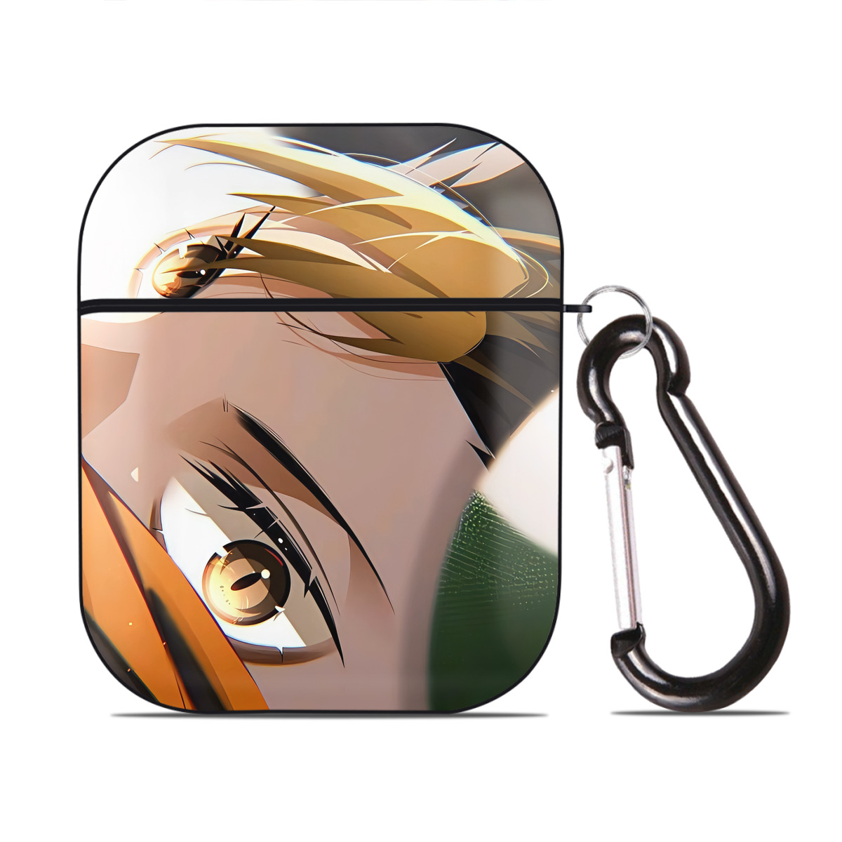 （画像用） ハイキュー!! Haikyu!! AirPods 第2世代保護ケース ハードシェル ブラック 耐衝撃・防指紋・カラビナ付き