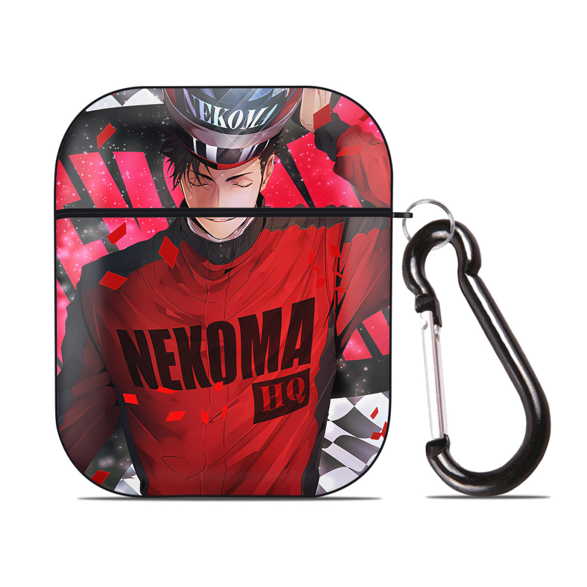 （画像用） ハイキュー!! Haikyu!! AirPods 第2世代保護ケース ハードシェル ブラック 耐衝撃・防指紋・カラビナ付き