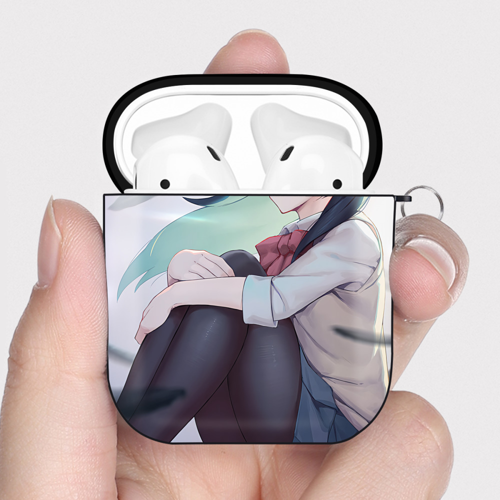 （画像用） ハイキュー!! Haikyu!! AirPods 第2世代保護ケース ハードシェル ブラック 耐衝撃・防指紋・カラビナ付き