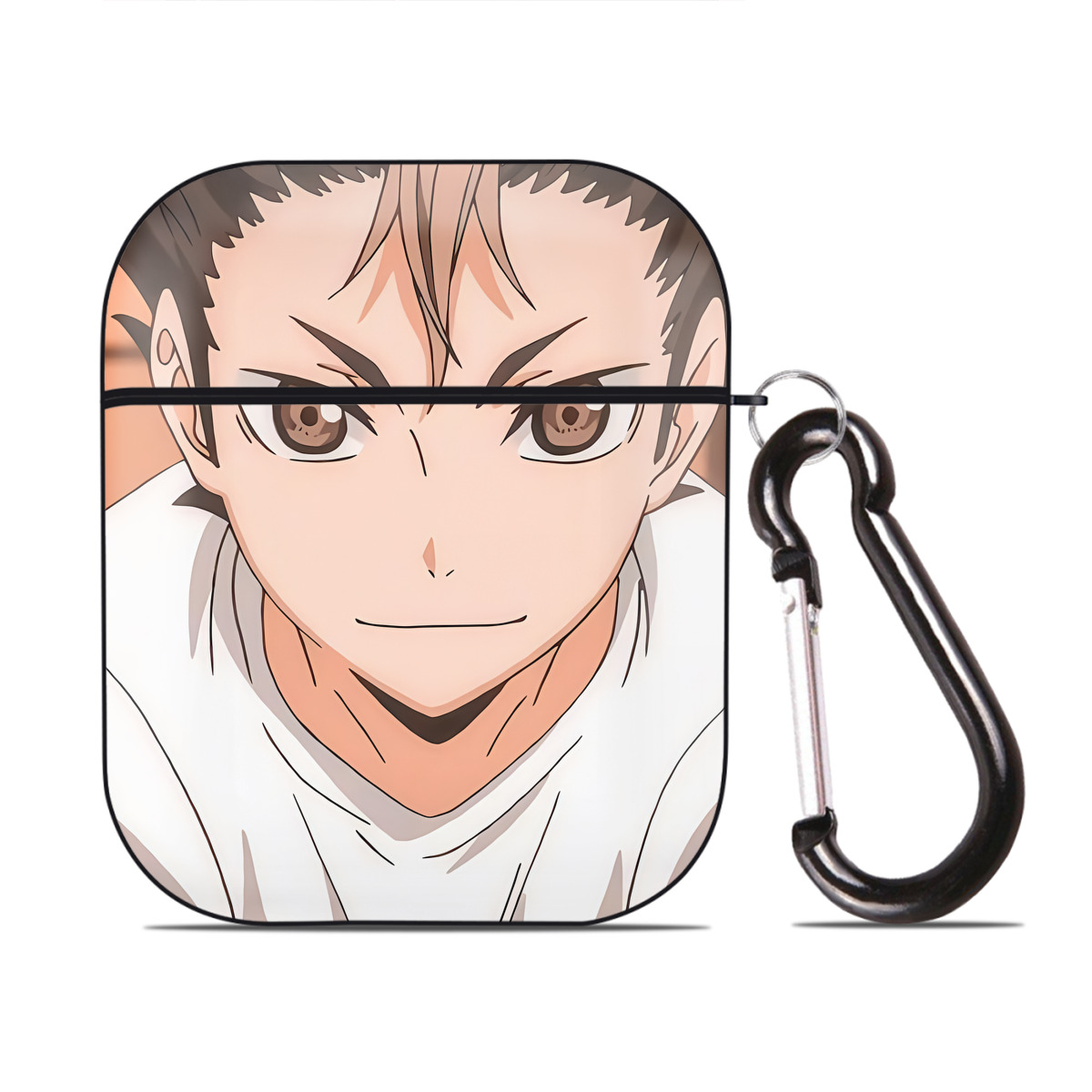 （画像用） ハイキュー!! Haikyu!! AirPods 第2世代保護ケース ハードシェル ブラック 耐衝撃・防指紋・カラビナ付き