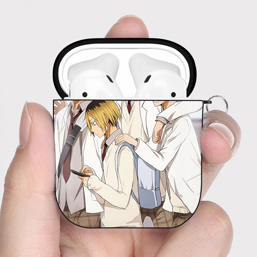 （画像用） ハイキュー!! Haikyu!! AirPods 第2世代保護ケース ハードシェル ブラック 耐衝撃・防指紋・カラビナ付き