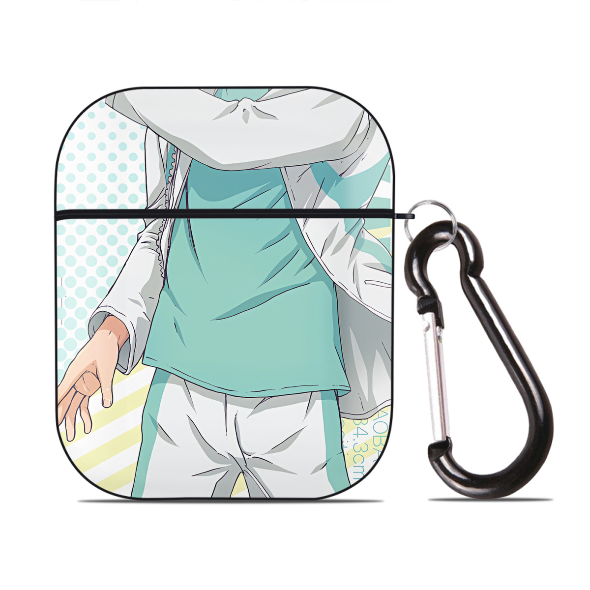 （画像用） ハイキュー!! Haikyu!! AirPods 第2世代保護ケース ハードシェル ブラック 耐衝撃・防指紋・カラビナ付き
