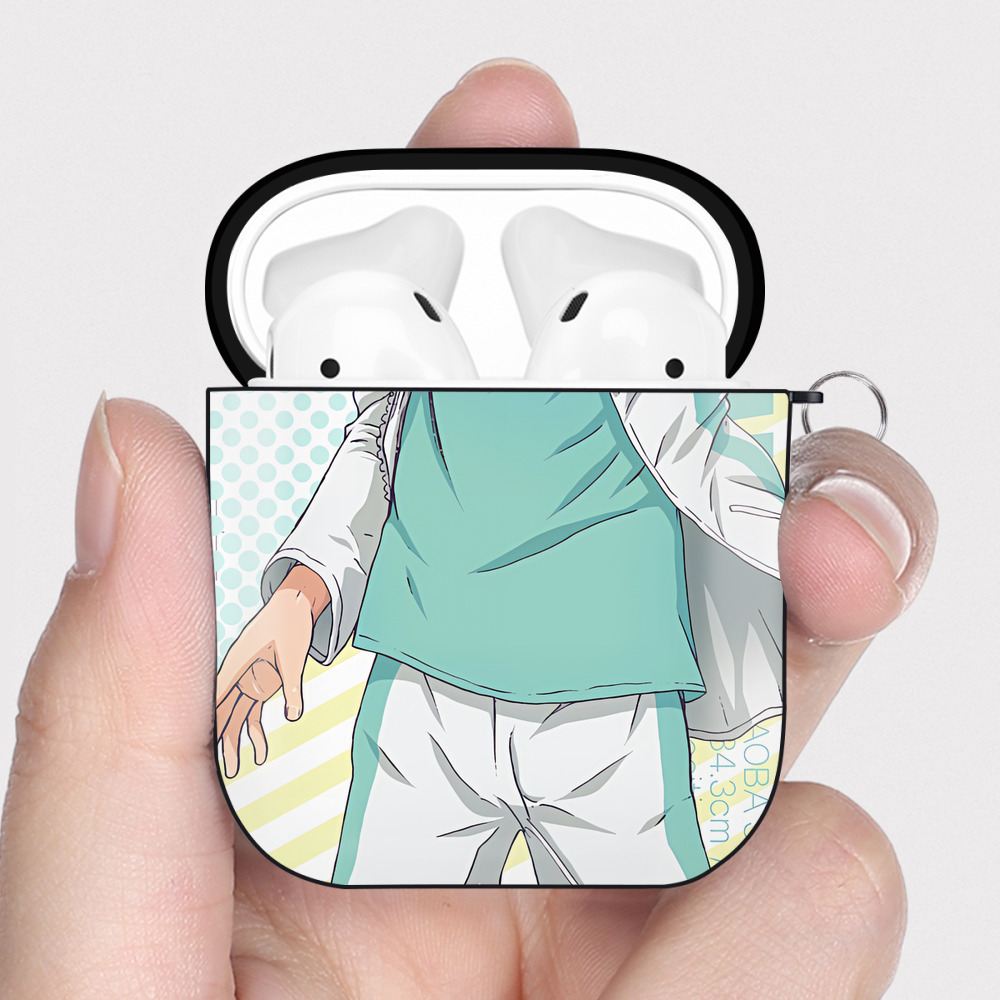 （画像用） ハイキュー!! Haikyu!! AirPods 第2世代保護ケース ハードシェル ブラック 耐衝撃・防指紋・カラビナ付き