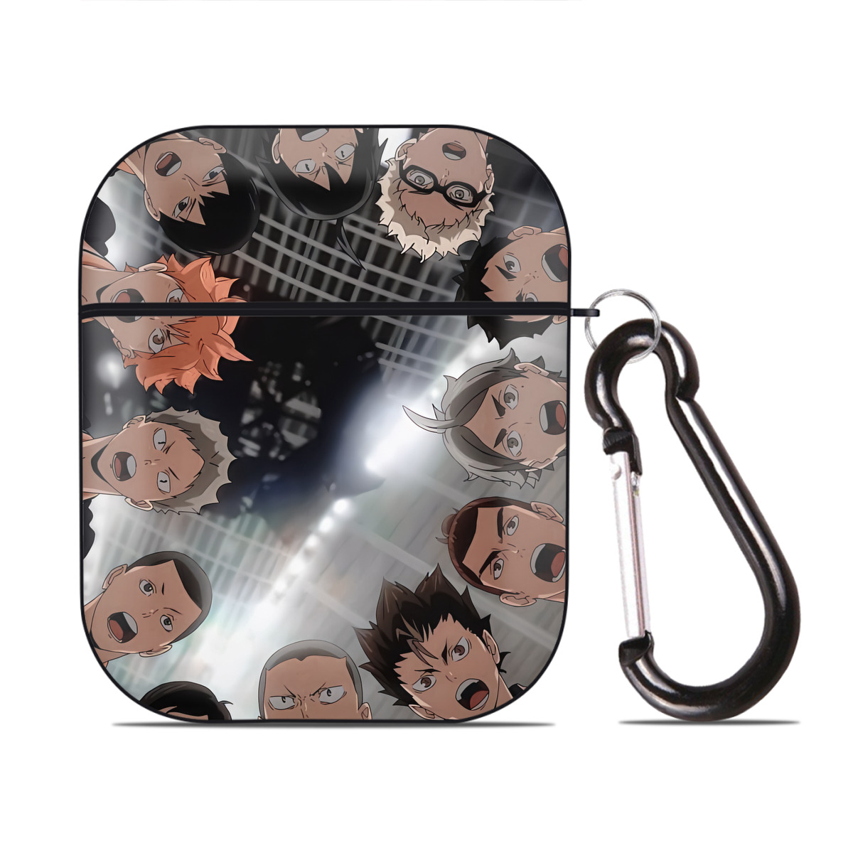 （画像用） ハイキュー!! Haikyu!! AirPods 第2世代保護ケース ハードシェル ブラック 耐衝撃・防指紋・カラビナ付き