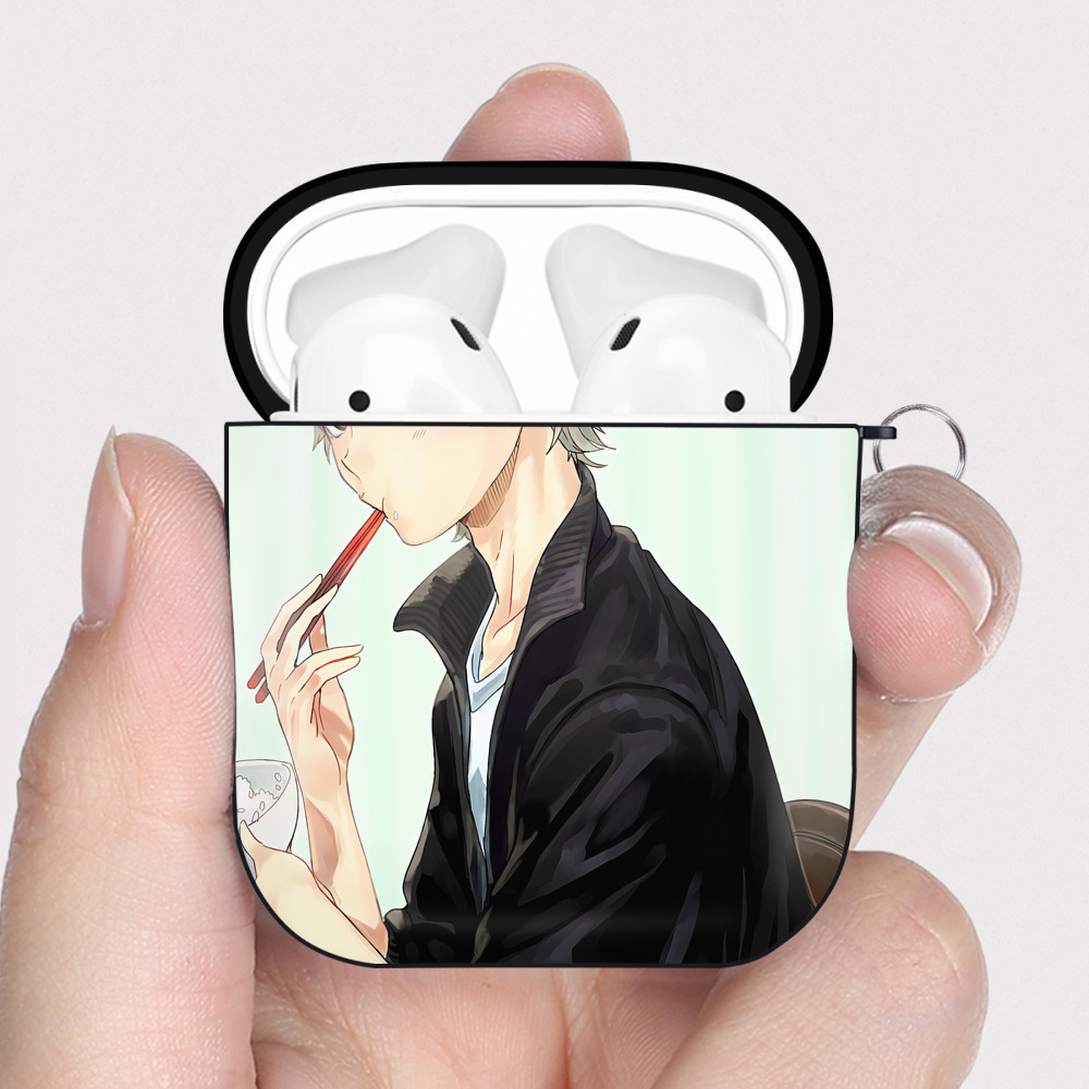 （画像用） ハイキュー!! Haikyu!! AirPods 第2世代保護ケース ハードシェル ブラック 耐衝撃・防指紋・カラビナ付き