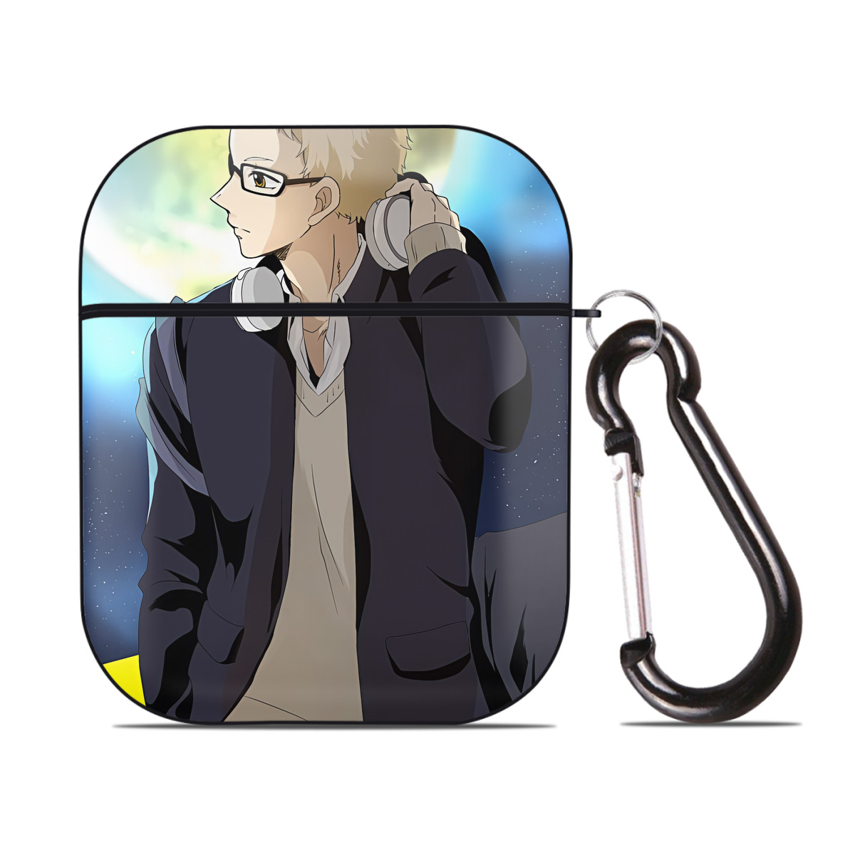 （画像用） ハイキュー!! Haikyu!! AirPods 第2世代保護ケース ハードシェル ブラック 耐衝撃・防指紋・カラビナ付き