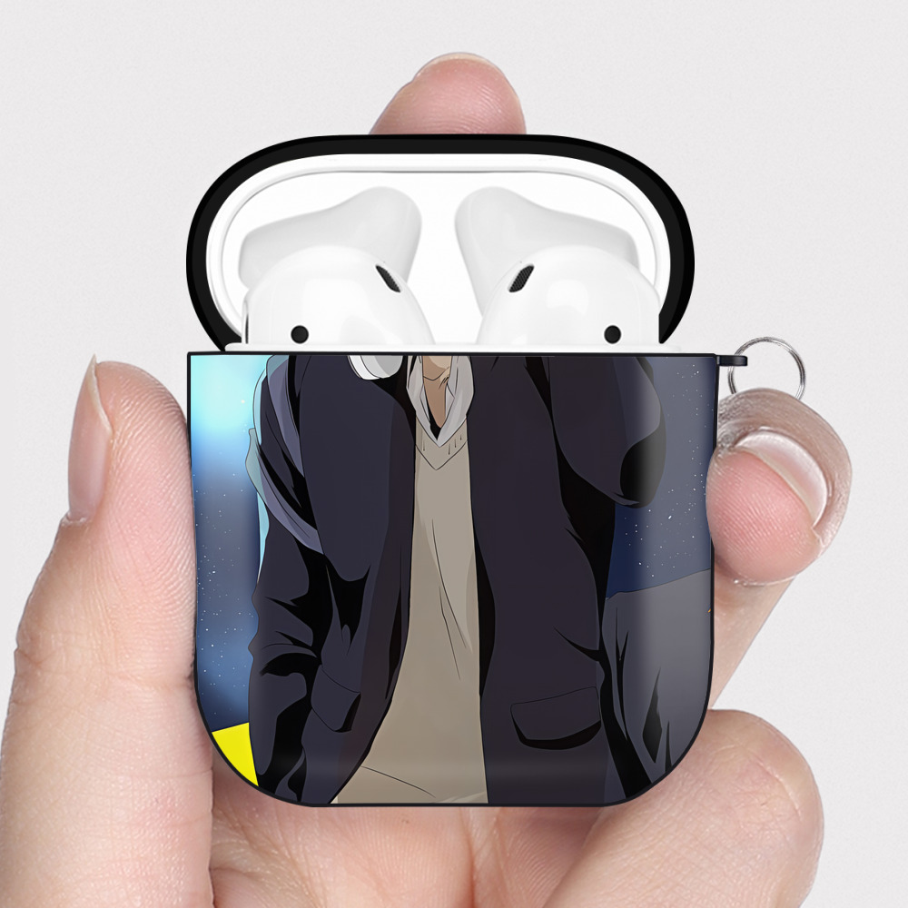 （画像用） ハイキュー!! Haikyu!! AirPods 第2世代保護ケース ハードシェル ブラック 耐衝撃・防指紋・カラビナ付き