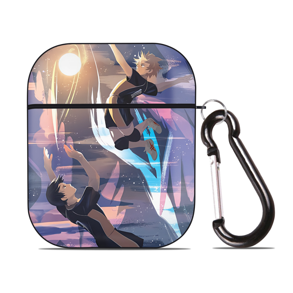 （画像用） ハイキュー!! Haikyu!! AirPods 第2世代保護ケース ハードシェル ブラック 耐衝撃・防指紋・カラビナ付き