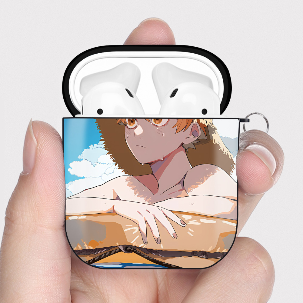 （画像用） ハイキュー!! Haikyu!! AirPods 第2世代保護ケース ハードシェル ブラック 耐衝撃・防指紋・カラビナ付き