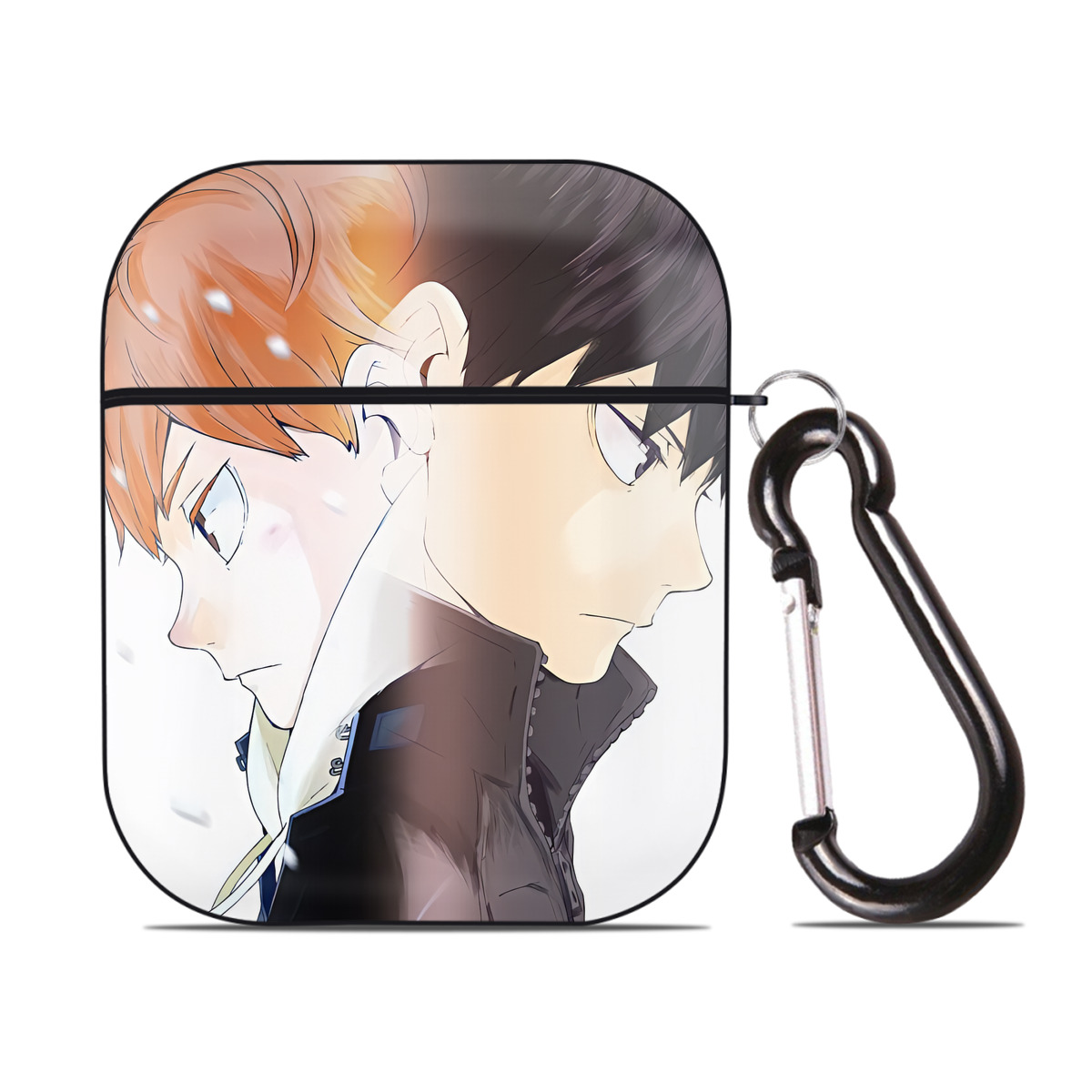 （画像用） ハイキュー!! Haikyu!! AirPods 第2世代保護ケース ハードシェル ブラック 耐衝撃・防指紋・カラビナ付き