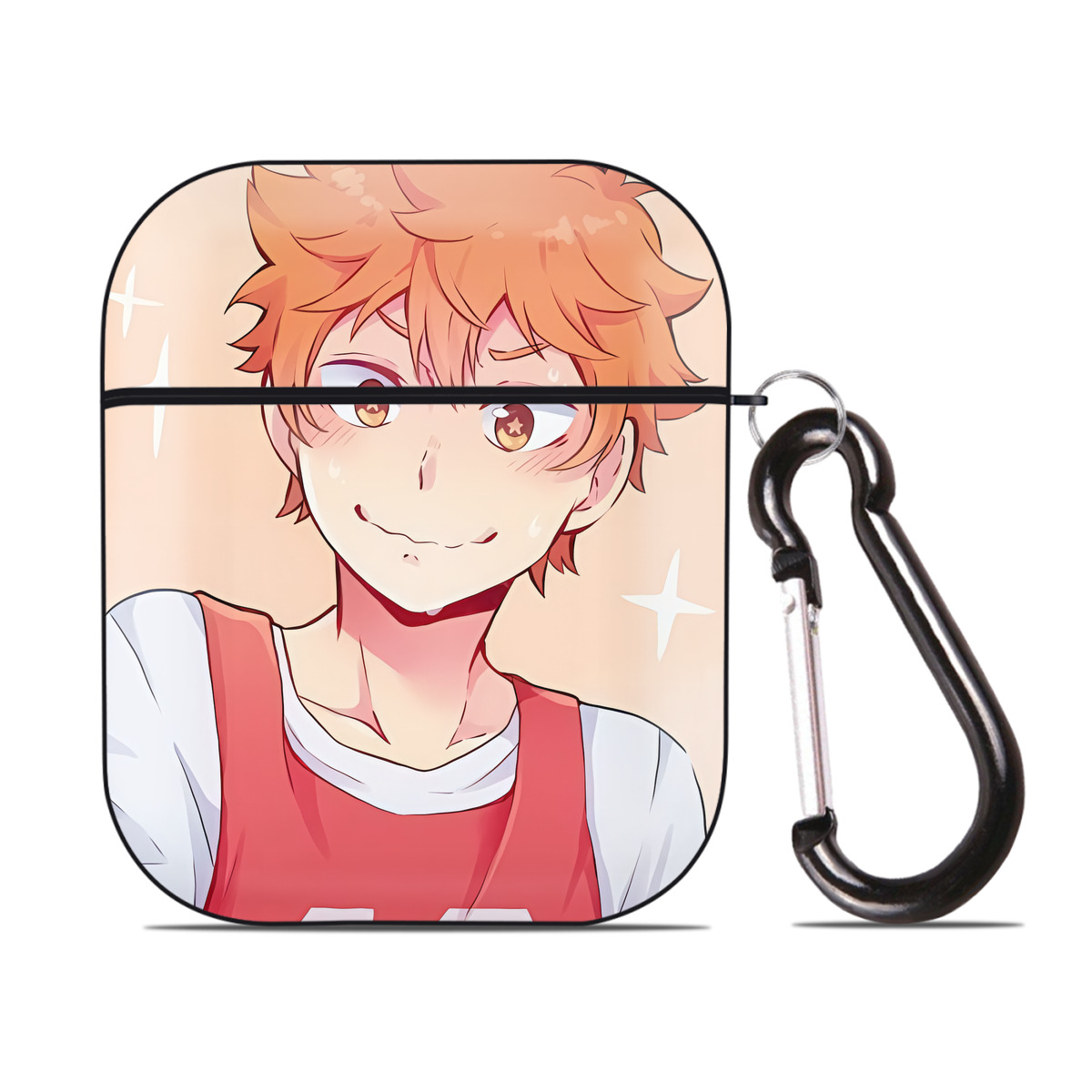 （画像用） ハイキュー!! Haikyu!! AirPods 第2世代保護ケース ハードシェル ブラック 耐衝撃・防指紋・カラビナ付き