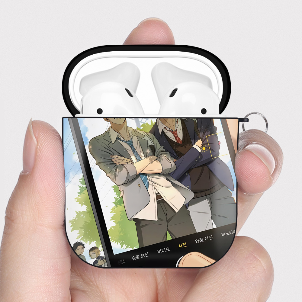 （画像用） ハイキュー!! Haikyu!! AirPods 第2世代保護ケース ハードシェル ブラック 耐衝撃・防指紋・カラビナ付き