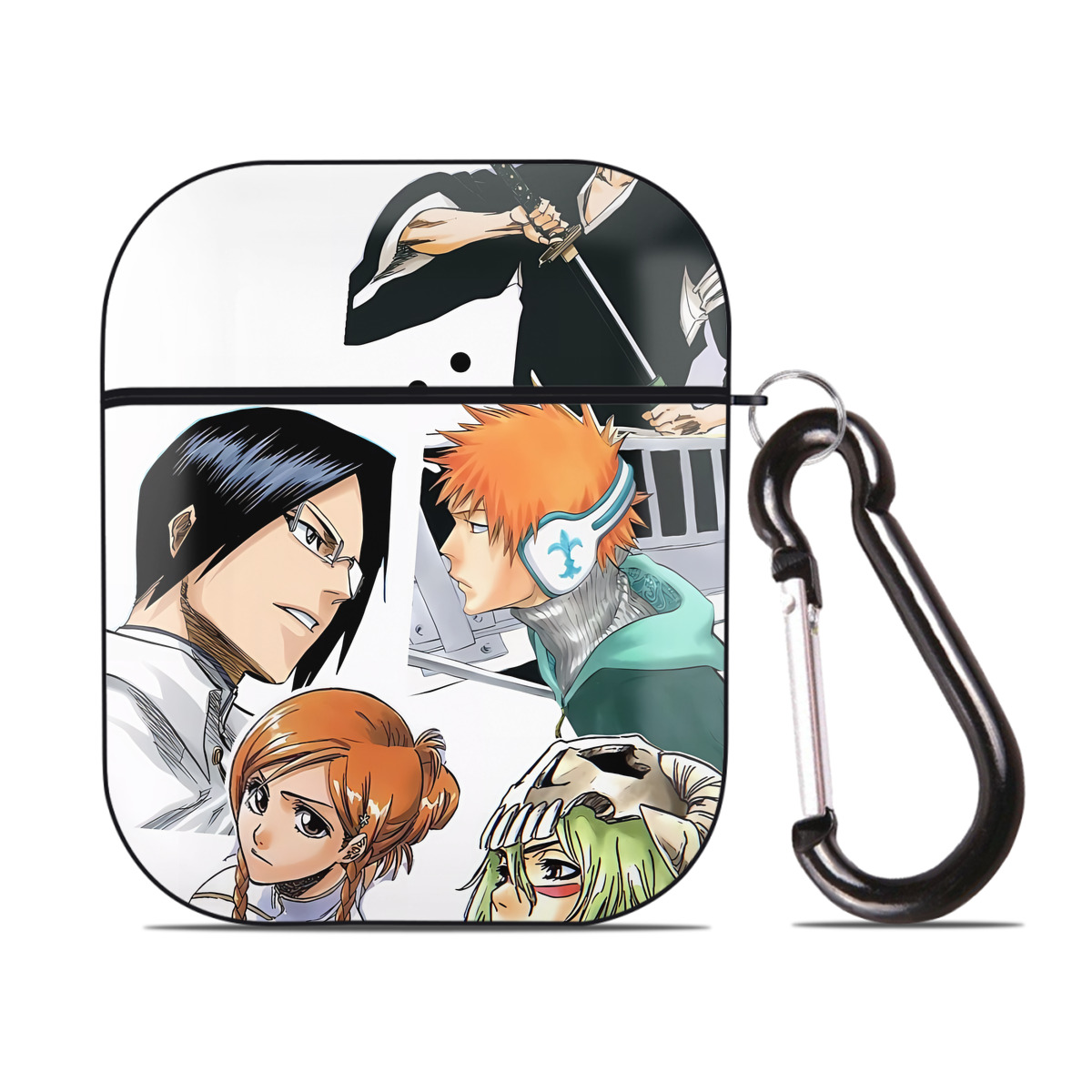 （画像用） ハイキュー!! Haikyu!! AirPods 第2世代保護ケース ハードシェル ブラック 耐衝撃・防指紋・カラビナ付き