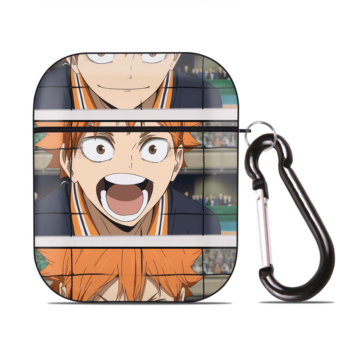 （画像用） ハイキュー!! Haikyu!! AirPods 第2世代保護ケース ハードシェル ブラック 耐衝撃・防指紋・カラビナ付き